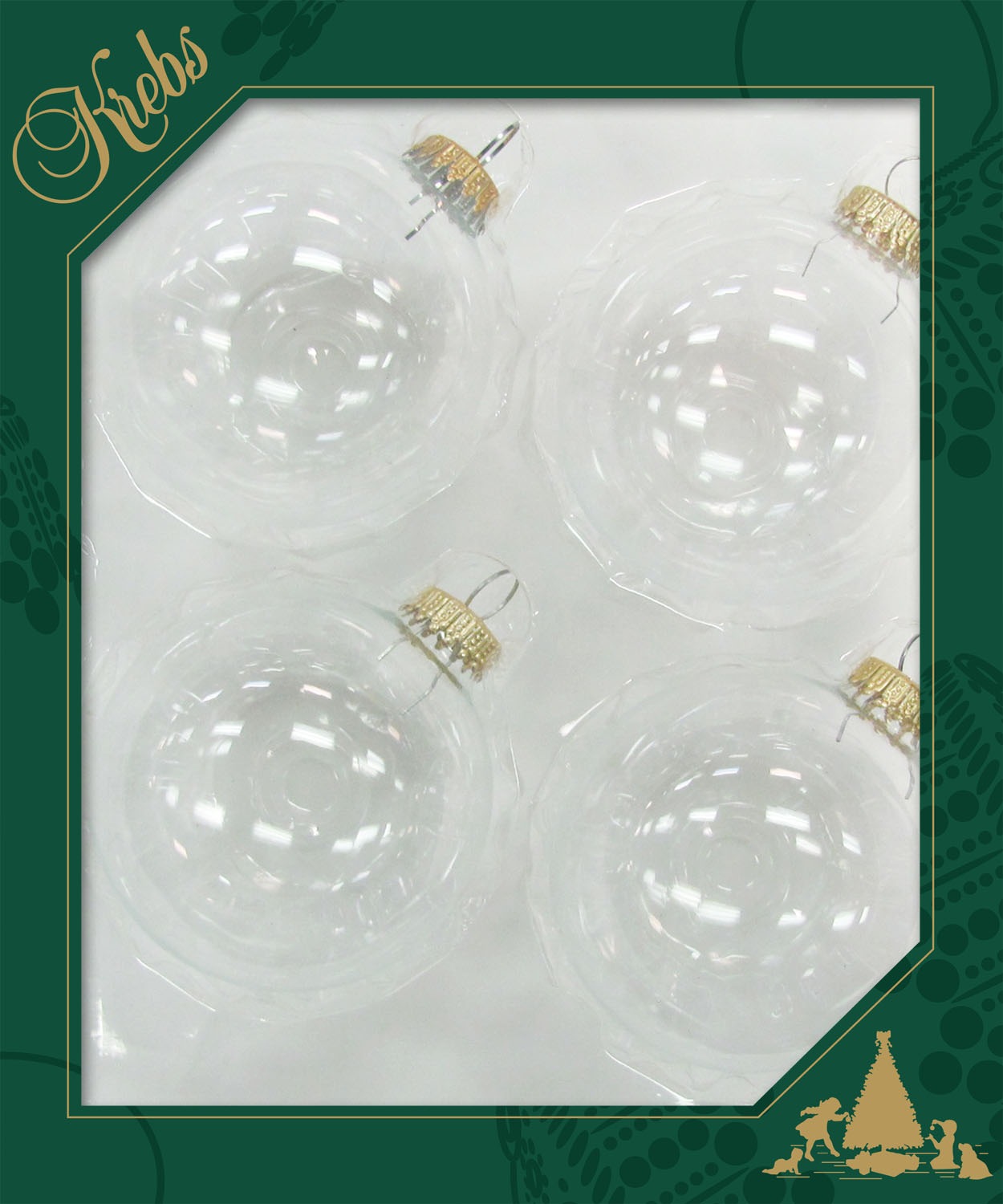 Krebs Glas Lauscha Weihnachtsbaumkugel »CBK78001, Weihnachtsdeko, Christbaumschmuck, Christbaumkugeln Glas«, (Set, 4 St.)