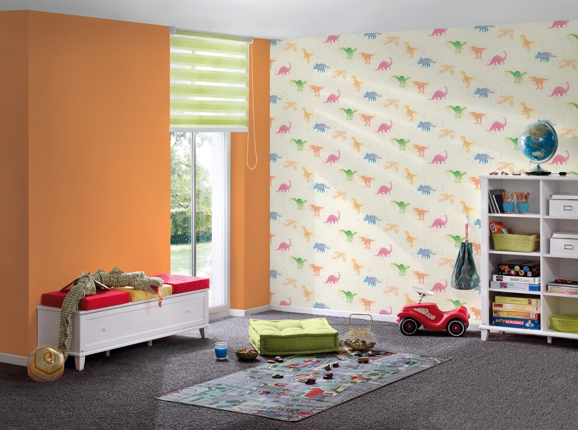 A.S. Création Vliestapete »Little Love«, Motiv-abstrakt-naturalistisch, Kindertapete Tapete Dinosaurier Tapeten Kinderzimmer Design Wandtapete