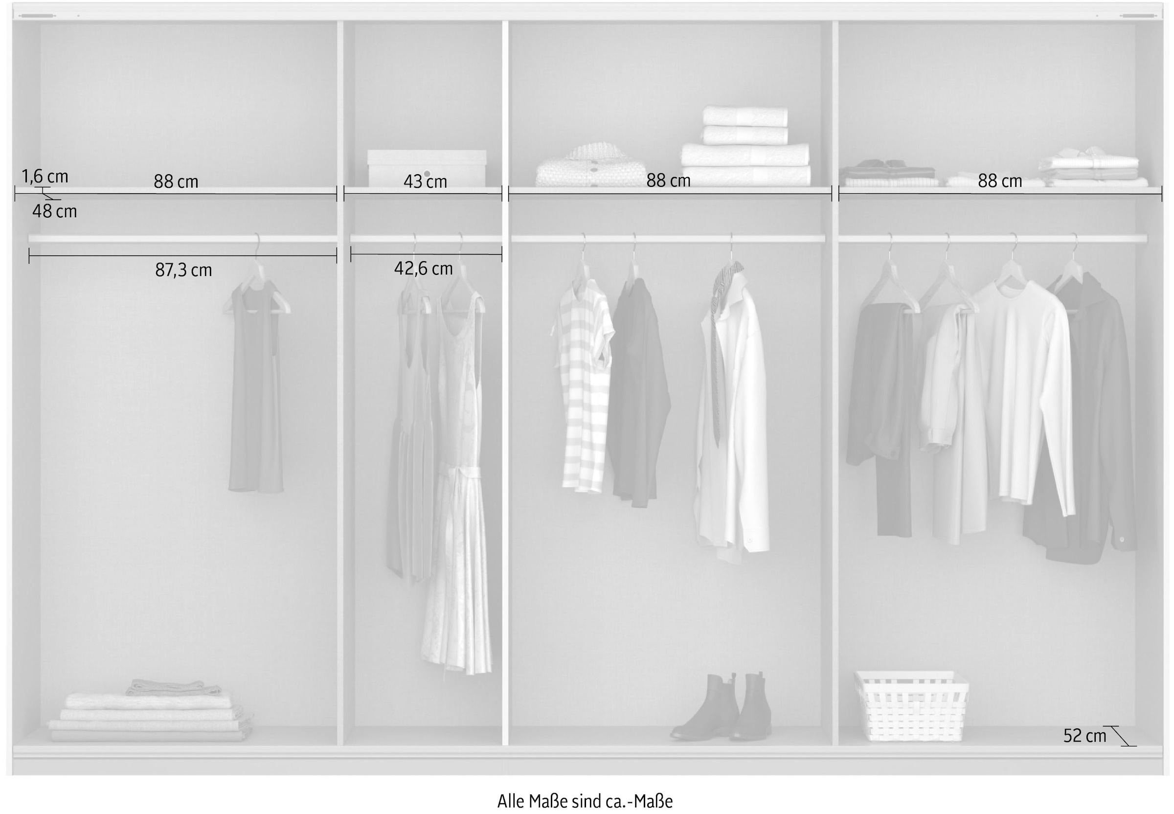 rauch Schwebetürenschrank »Oteli«, mit Mittelspiegel, in verschiedenen Dekor- und Hochglanzfarben