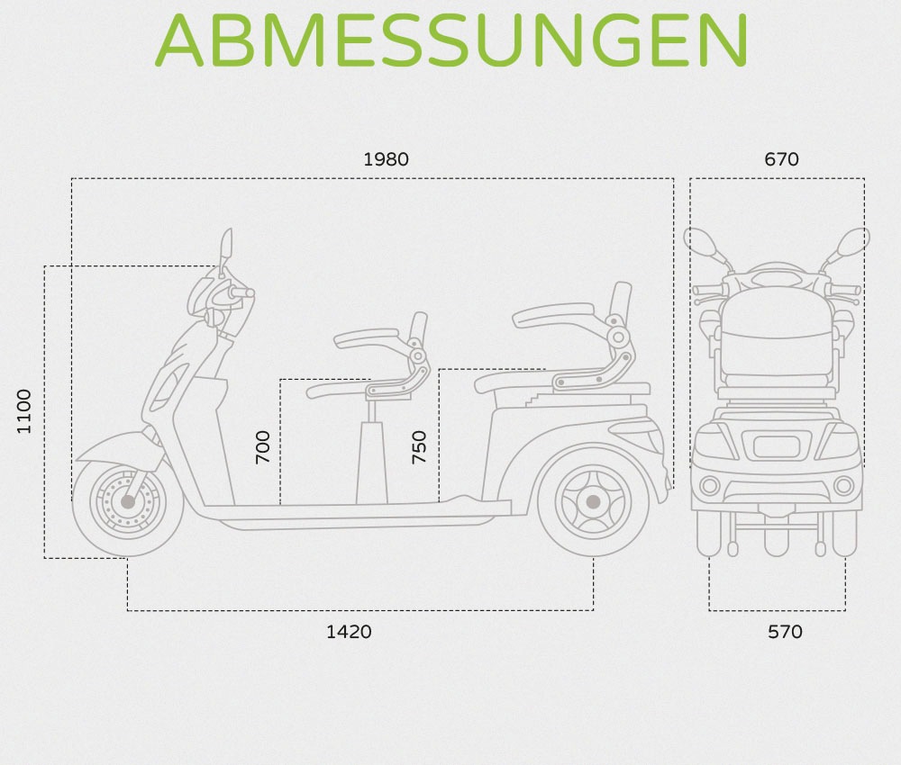 ECONELO Elektromobil »Seniorenmobil S2000«, (1 tlg.)
