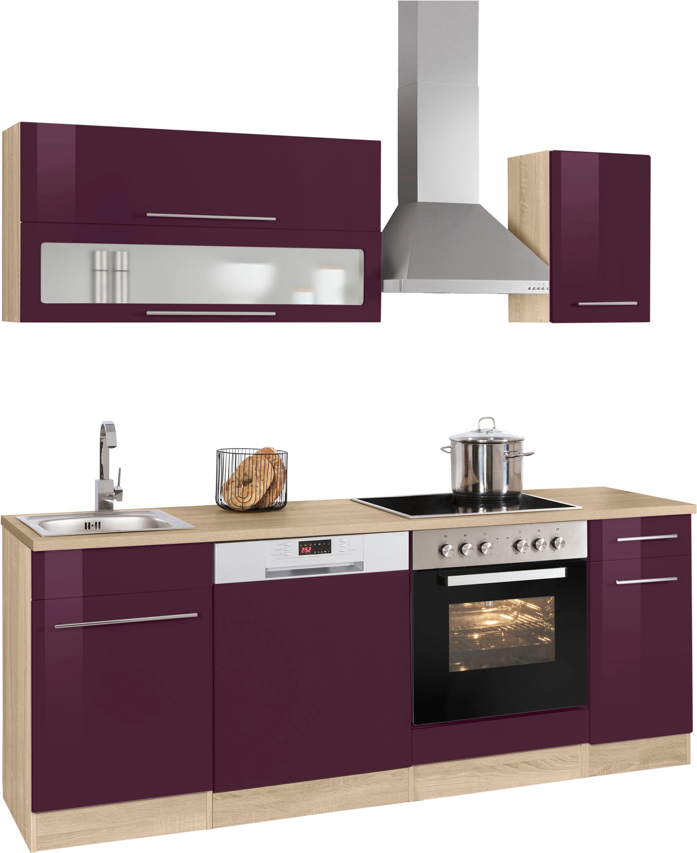 KOCHSTATION Küchenzeile »KS-Eton« mit E-Geräten, Breite 210 cm günstig online kaufen