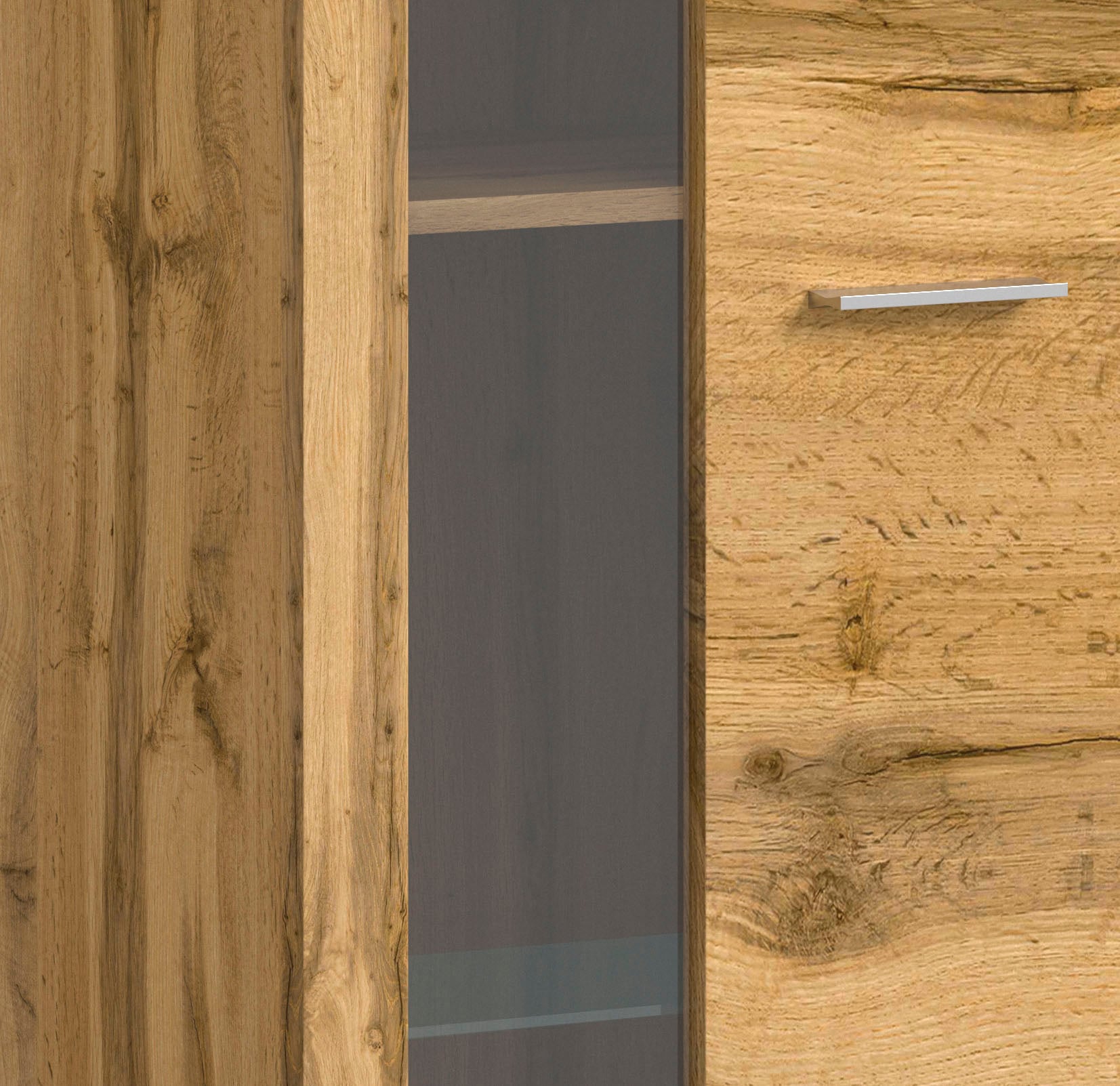 INOSIGN Wohnwand »Aosta, Breite 310cm, best. aus: 2x Vitrine, Lowboard, Wandboard«, Wohnwand, Kombination, Anbauwand, Möbel Set, Schrankwand, Möbel Kombi