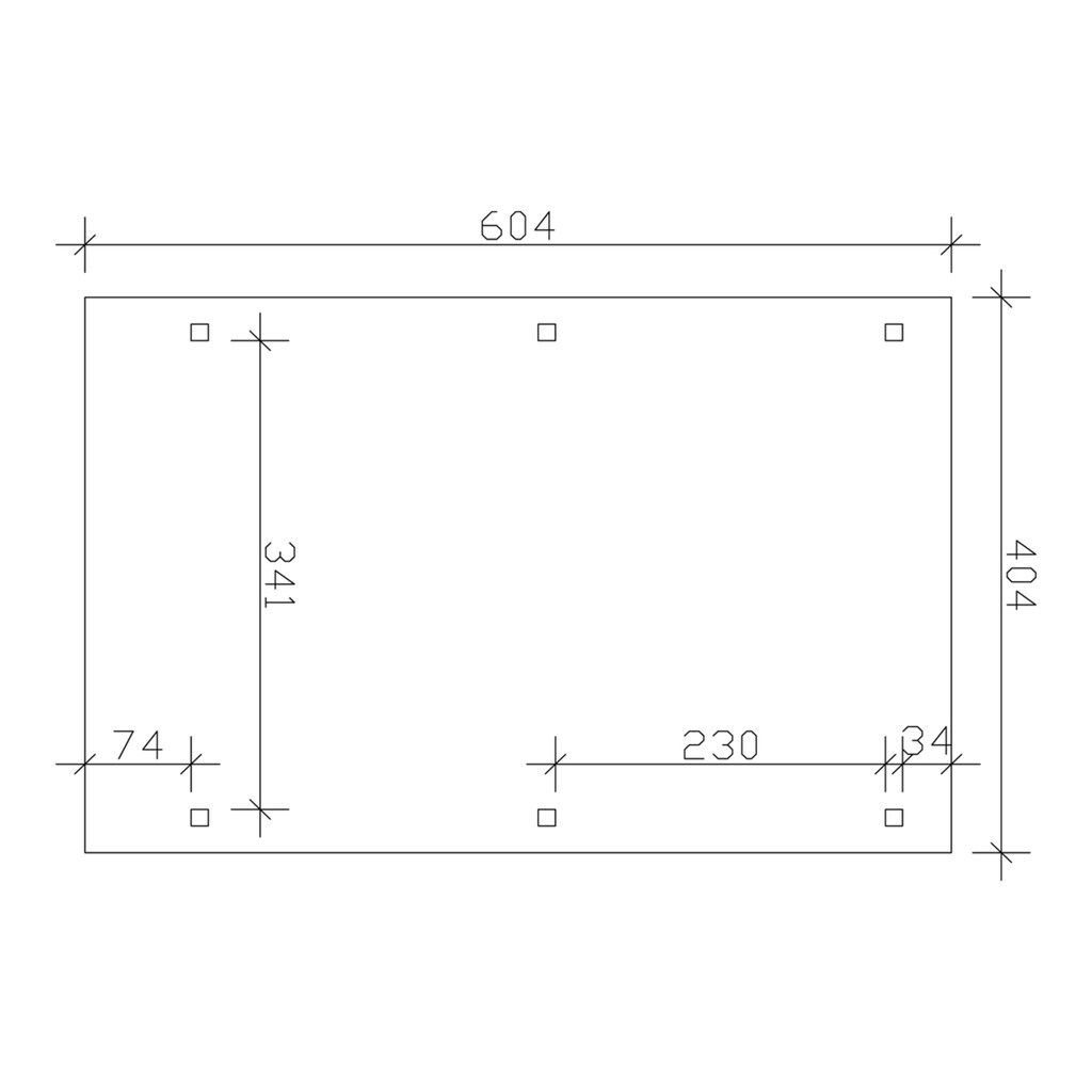 Skanholz Einzelcarport »Emsland«, Leimholz-Nordisches Fichtenholz, 341 cm, natur