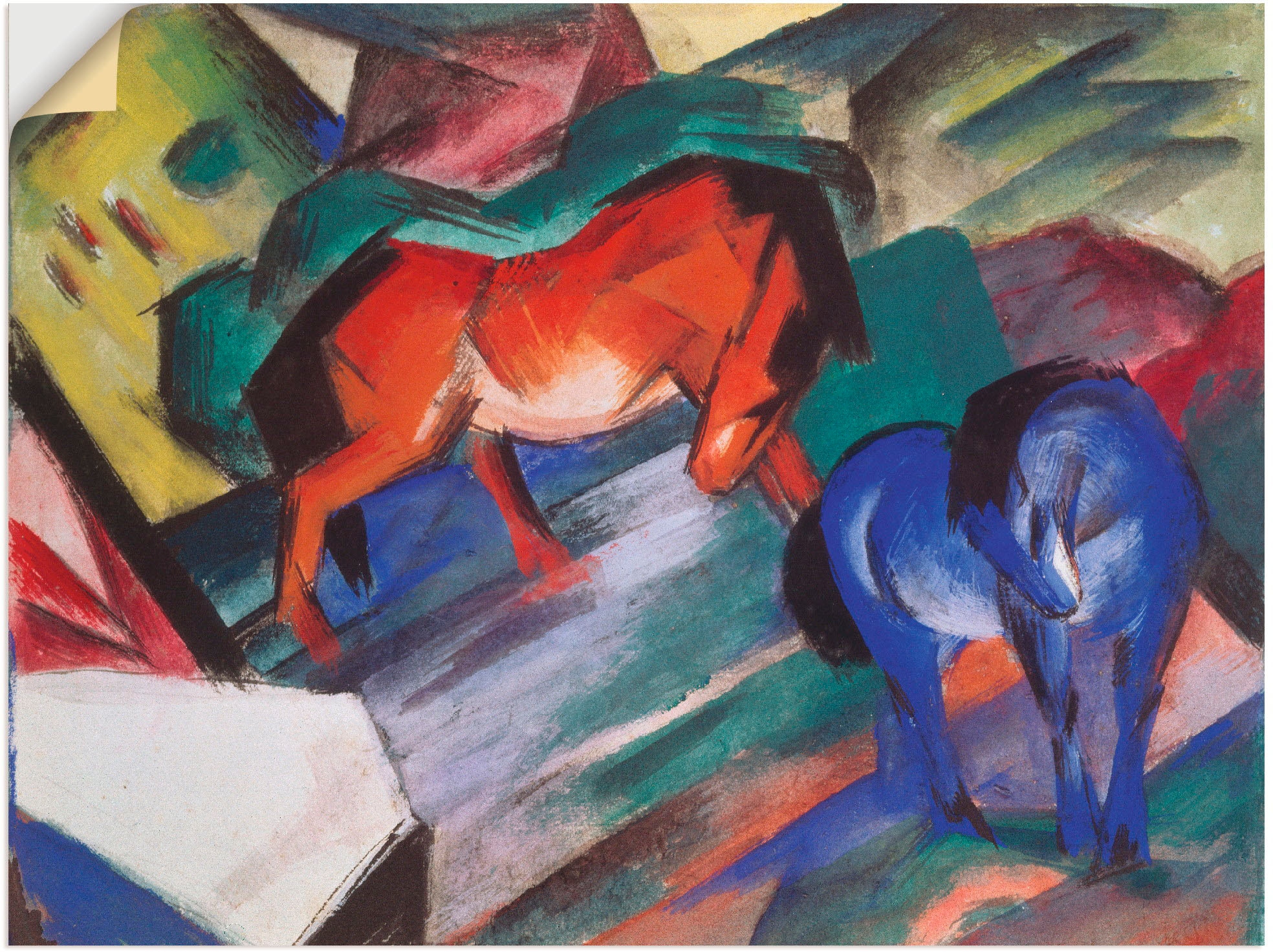 Artland Wandbild »Rotes und blaues Pferd. 1912«, Haustiere, (1 St.), als Po günstig online kaufen