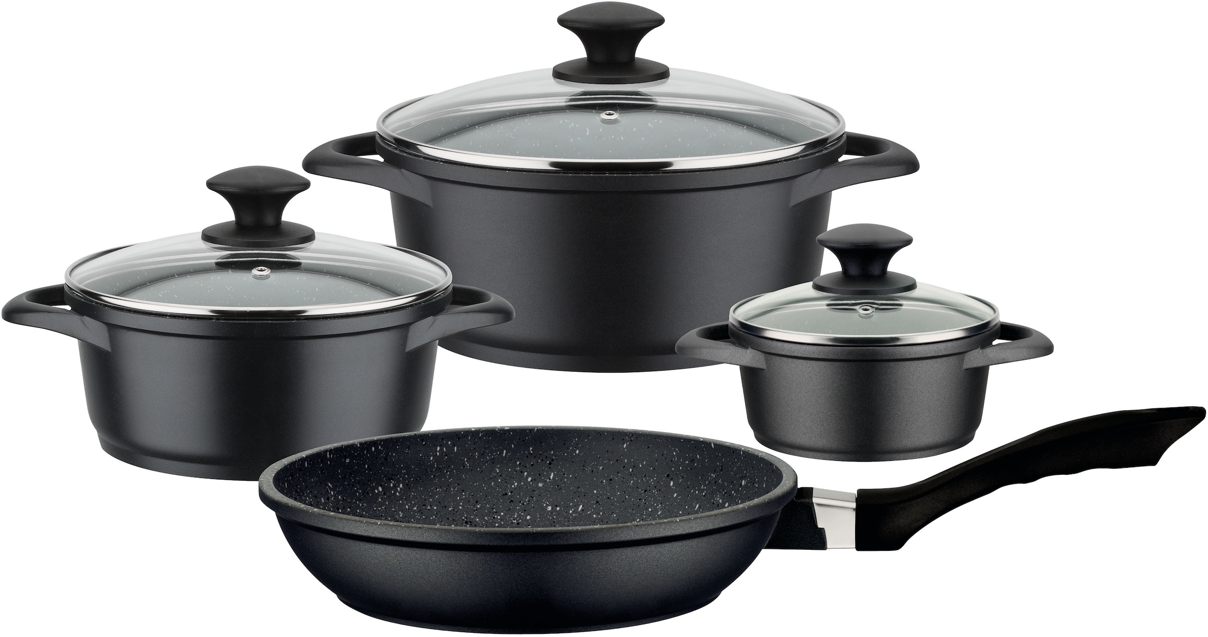 GSW Topf-Set »Gourmet Granit« Set, je 1 Kochtopf Ø 16/20/24 cm, 1x Bratpfan günstig online kaufen