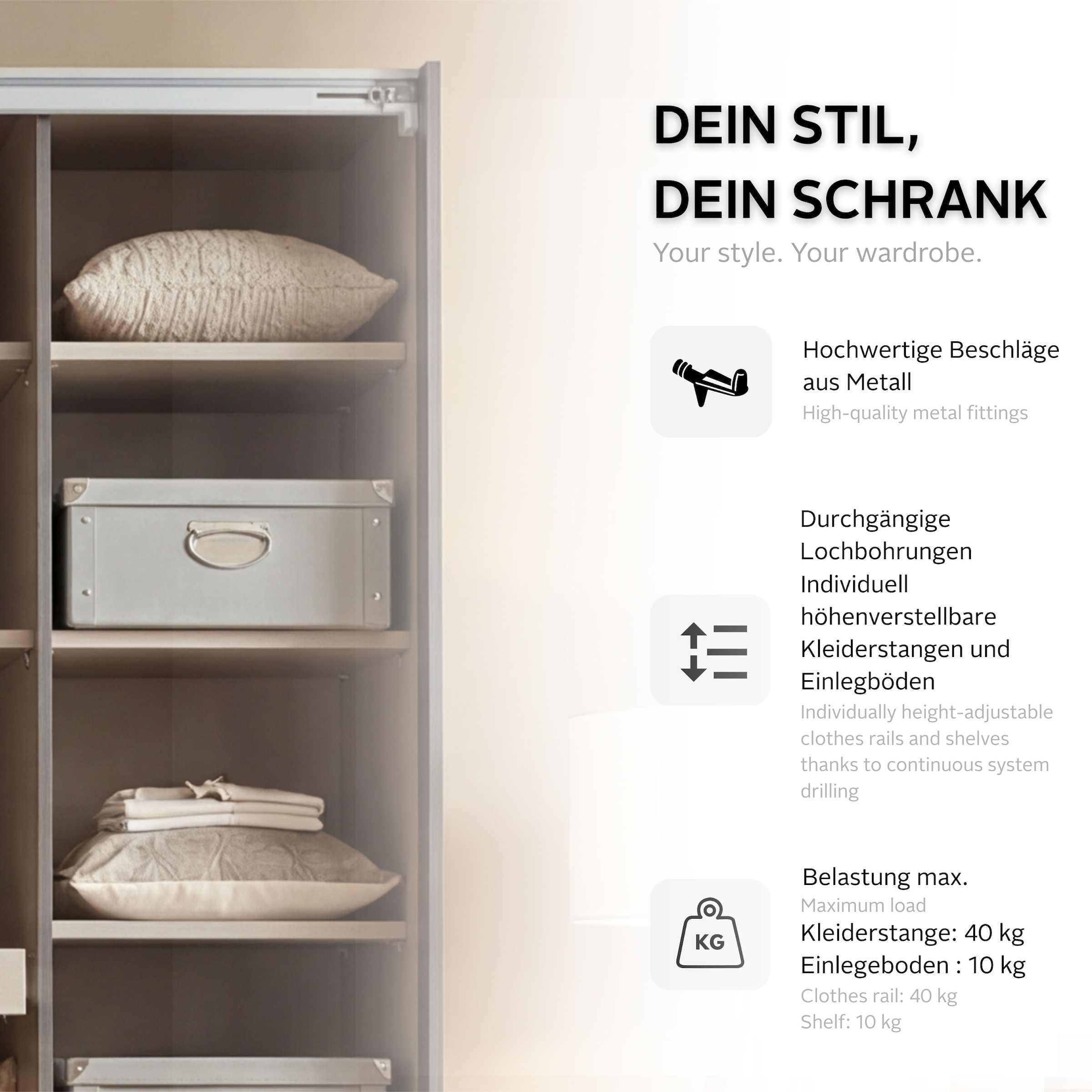 rauch Schwebetürenschrank »Kleiderschrank Schrank Garderobe KOLUNA Hochglanz-Front und Spiegel« 3 Ausstattungen BASIC/CLASSIC/PREMIUM (inkl. SOFT-CLOSE-FUNKTION),  Breiten 203/271/315/360 cm Höhen 210/229 cm MADE IN GERMANY