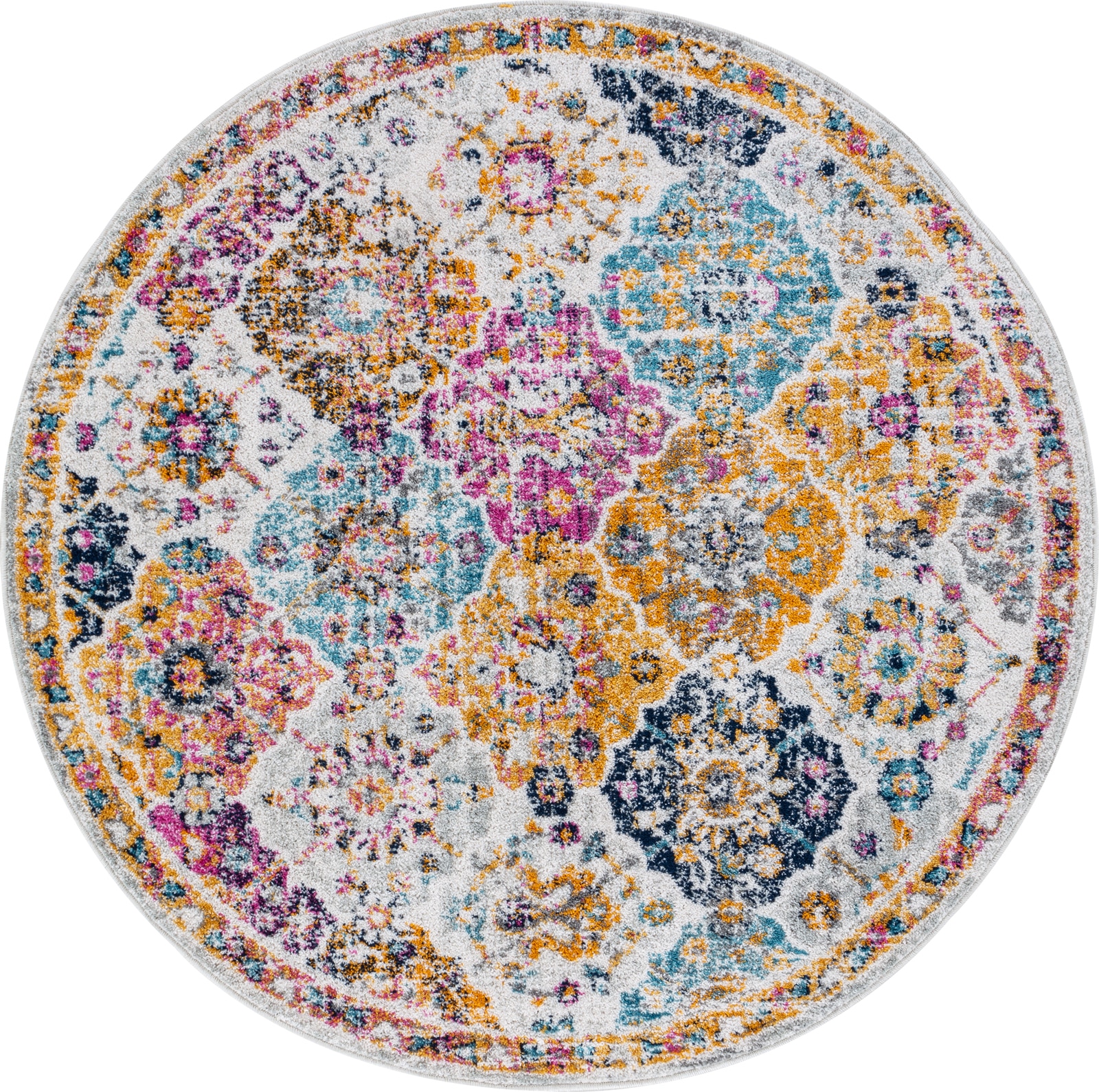 Livabliss Teppich »CUZCO«, rund, 11 mm Höhe, Vintage Orientteppich, Kurzflor Boho Wohnzimmerteppich, Läufer