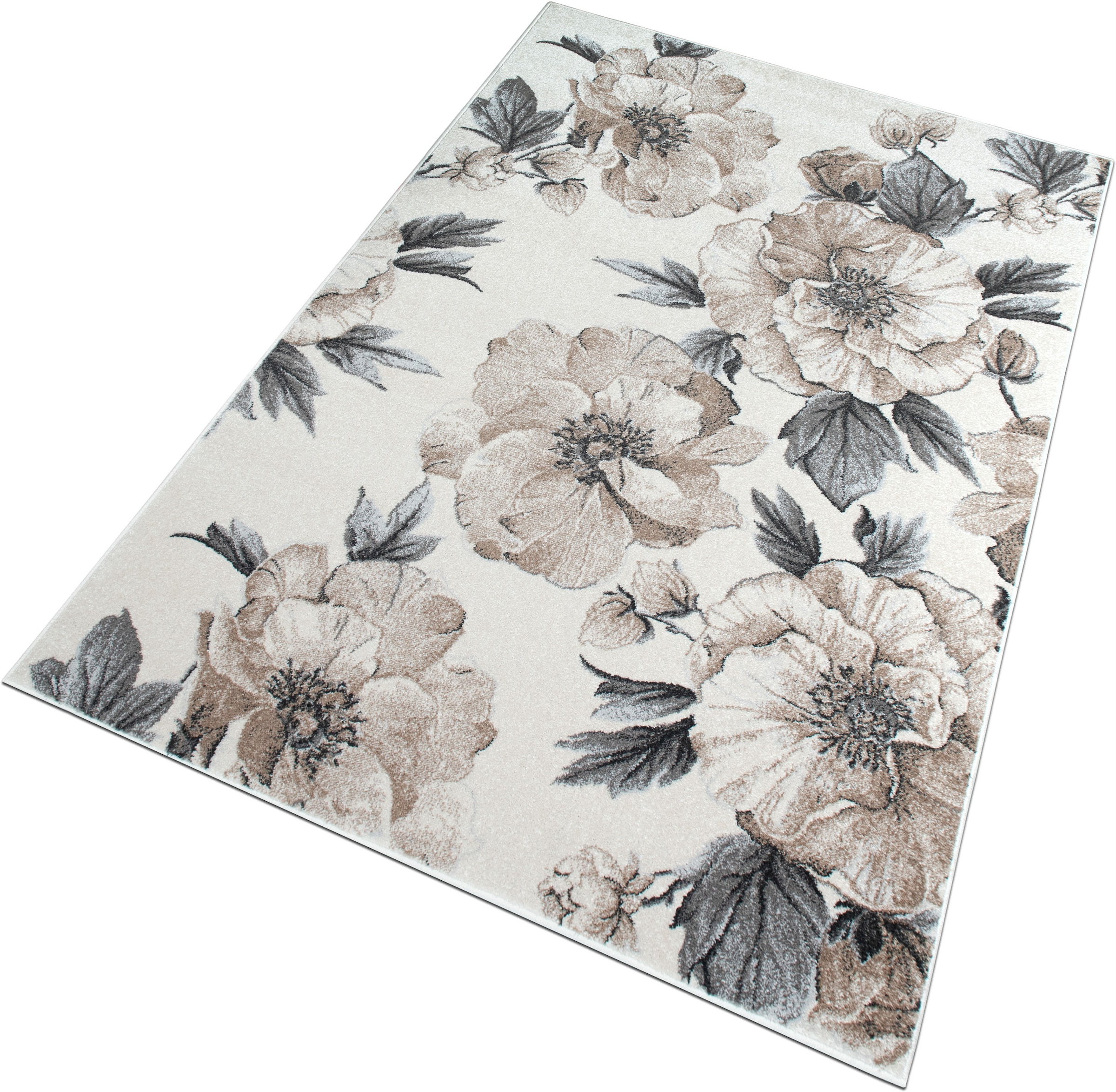 OTTO home Teppich »Florent, Blumen Design, Vintage« rechteckig 9 mm Höhe Floral, detailreiche Blüten, Botanical, elegant, Wohnzimmer