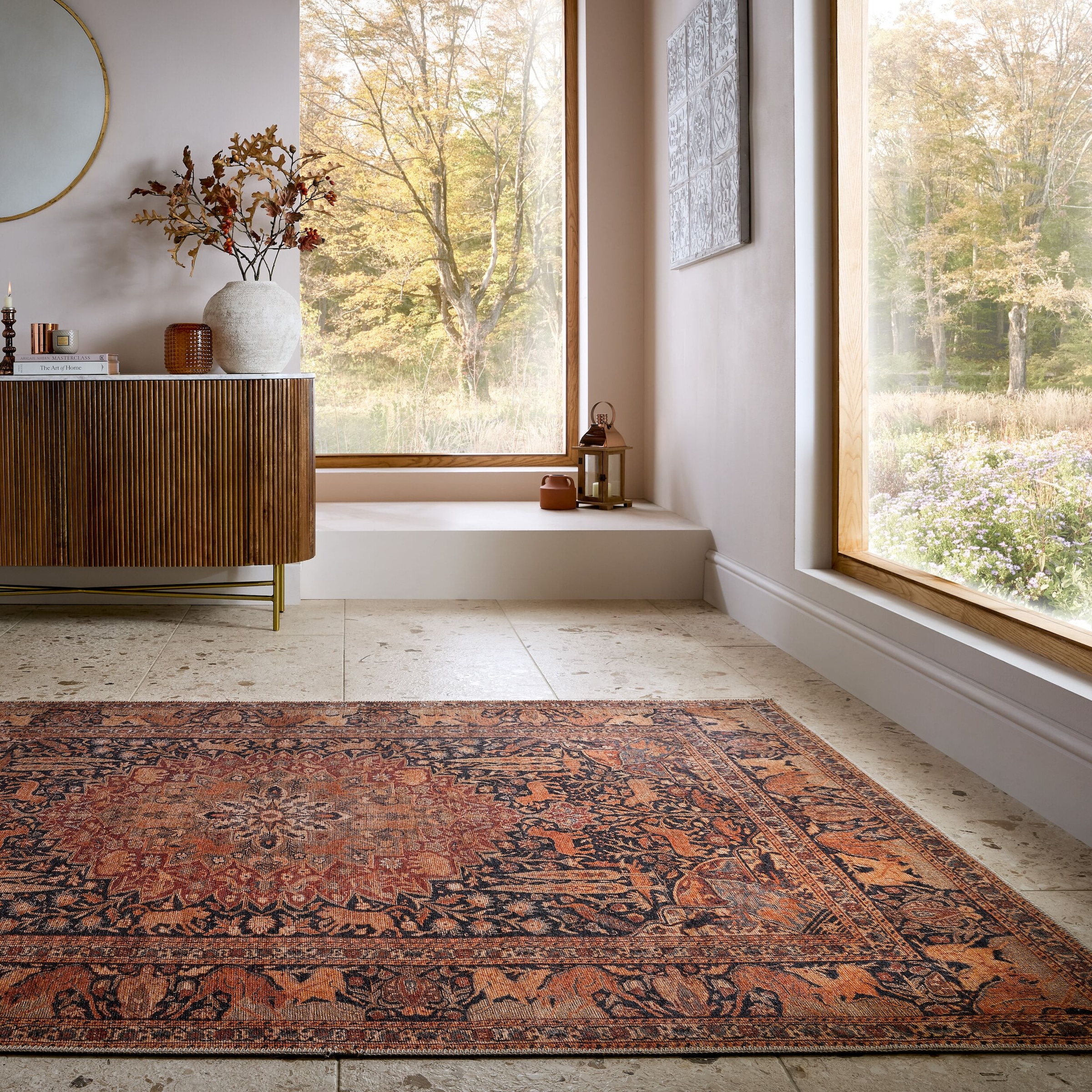 FLAIR RUGS Teppich »Nico«, rechteckig, 4 mm Höhe, Waschbarer Traditioneller Teppich