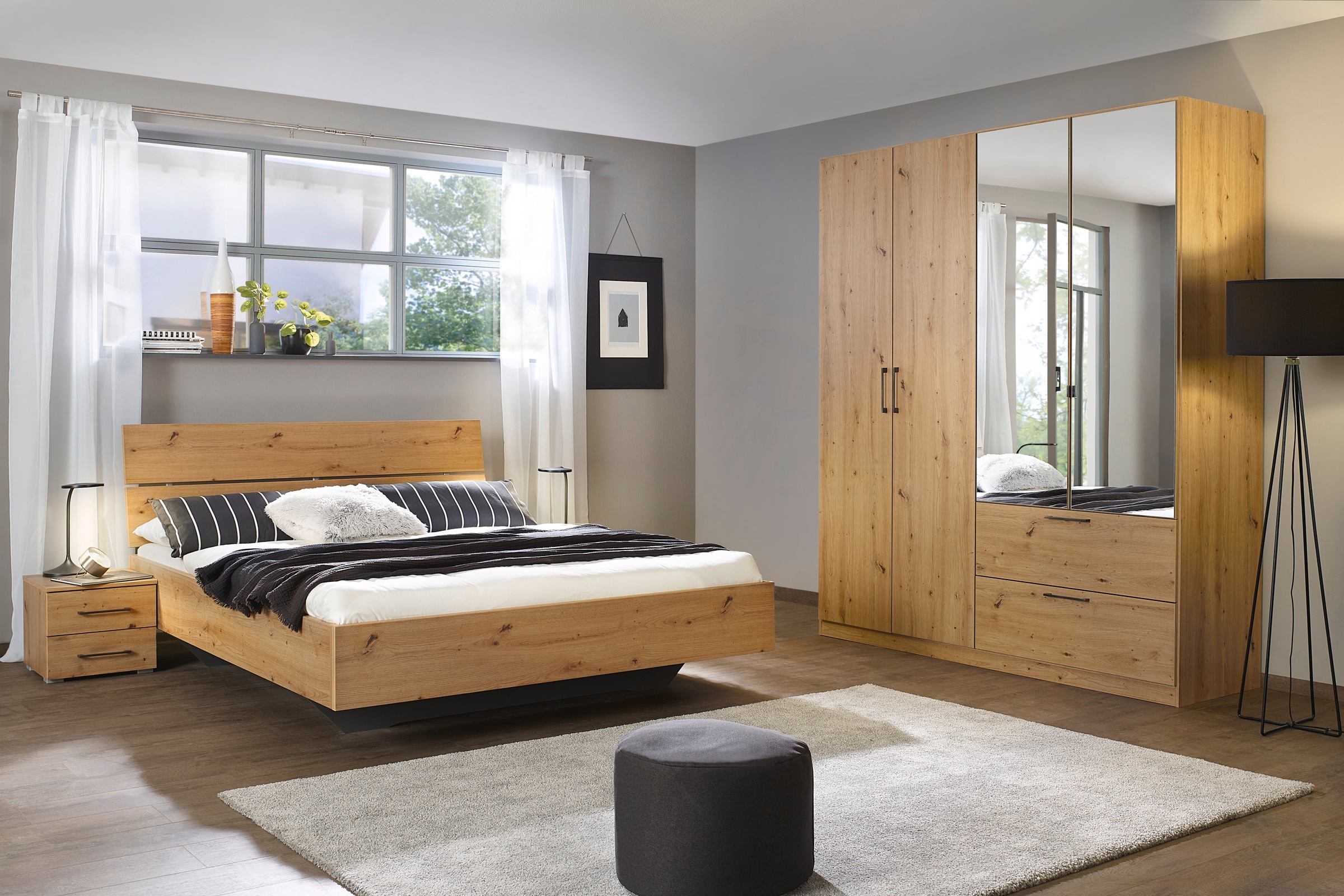 INOSIGN BY RAUCH Schlafzimmer-Set »Komplettschlafzimmer Schlafzimmer Challenger (Set 4-teilig)«, Schrank 2 Breiten, Bett 3 Breiten, 2 Nachttische MADE IN GERMANY
