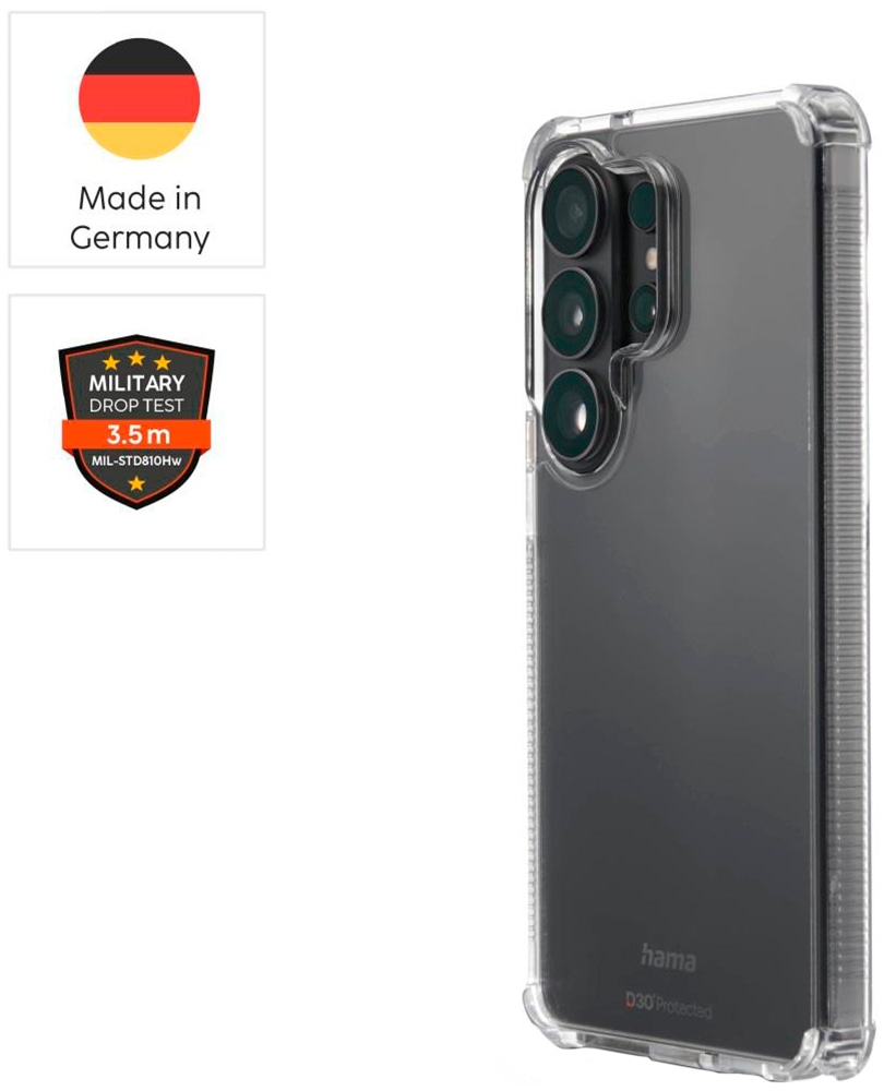 Hama Smartphone-Hülle »Handyhülle für Samsung Galaxy S26 Ultra« Smartphones D3O Technologie, Fallschutz bis 3,5 m, Anti Vergilbung, Grip Bumper