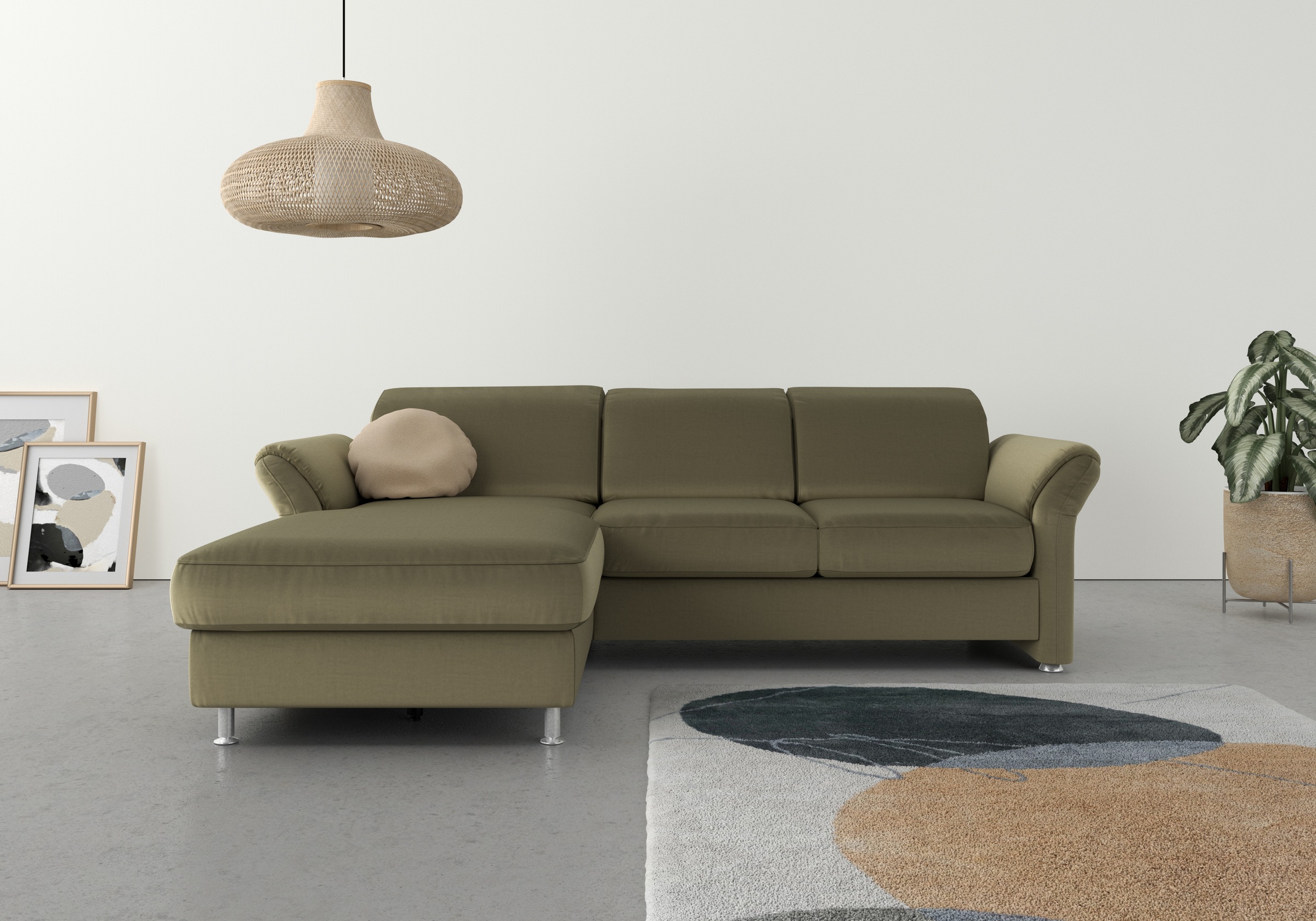 sit&more Ecksofa »Apulia L-Form«, wahlweise Bettfunktion, Bettkasten und Kopf- und Armteilverstellung