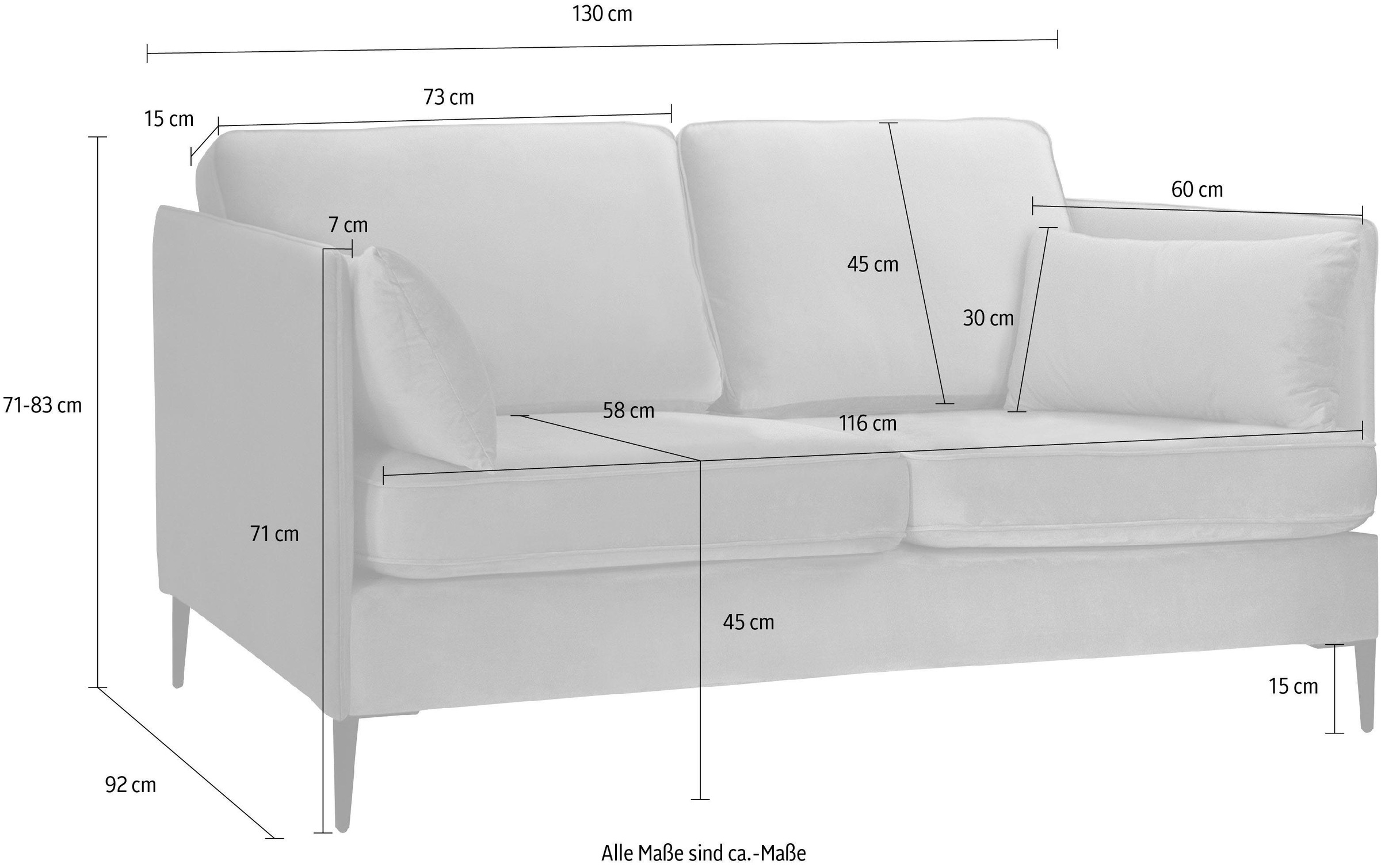Home affaire 2-Sitzer »Light« inklusive loser Zierkissen, mit schmalen Arml günstig online kaufen