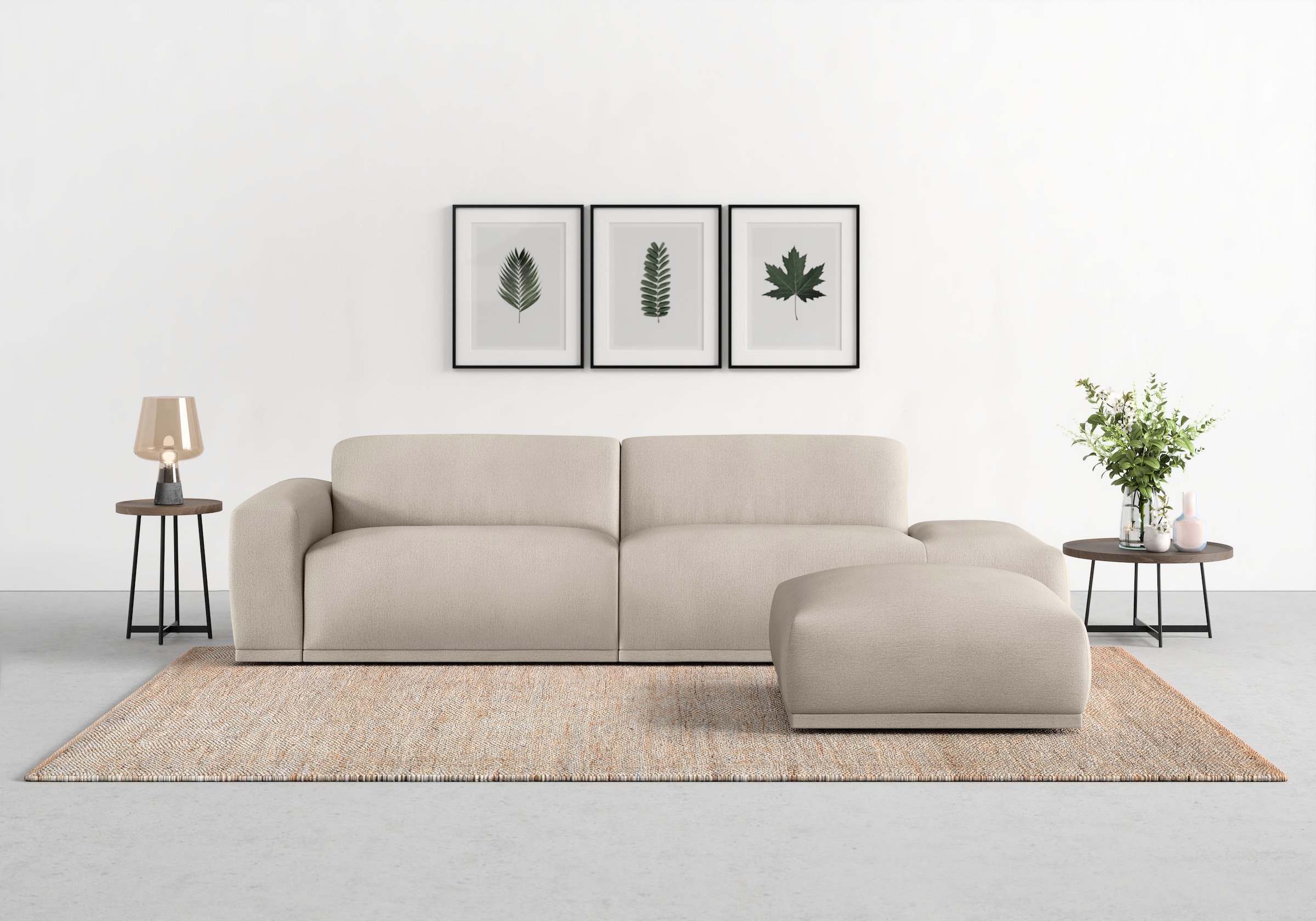 TRENDMANUFAKTUR Big-Sofa »Braga, mit hochwertigem Kaltschaum, Megasofa, in Cord erhältlich«, modernes Big-Sofa, Couch mit hohem Sitzkomfort, 277/72/107 cm (B/H/T)