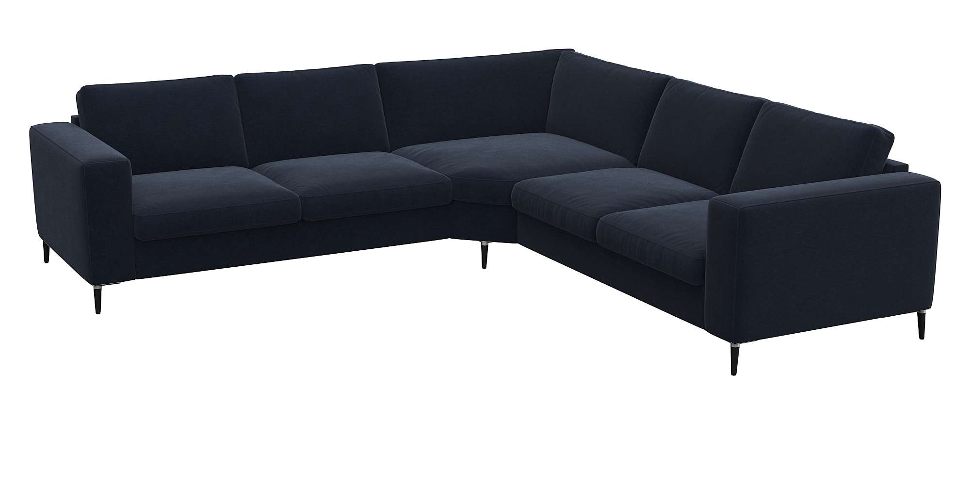FLEXLUX Ecksofa »Fiore, gleichschenklig, super Sitzkomfort durch Kaltschaum im Sitz«, breite Armlehnen, Füße Alu+schwarz
