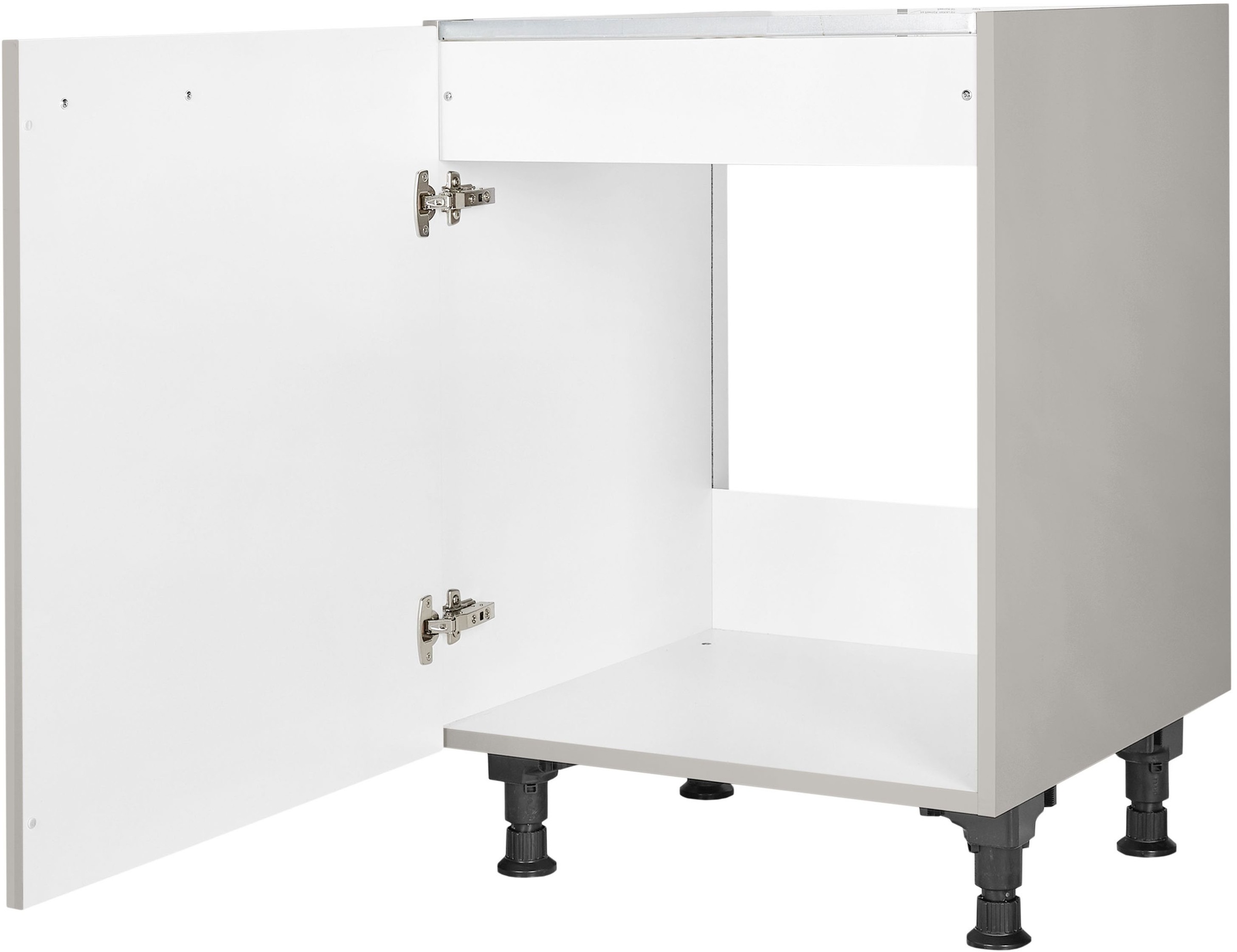 nobilia® Spülenschrank »"Touch", Ausrichtung wählbar, vormontiert, in den Breiten«, 45 und 60 cm, mit höhenverstellbaren Sockelfüßen