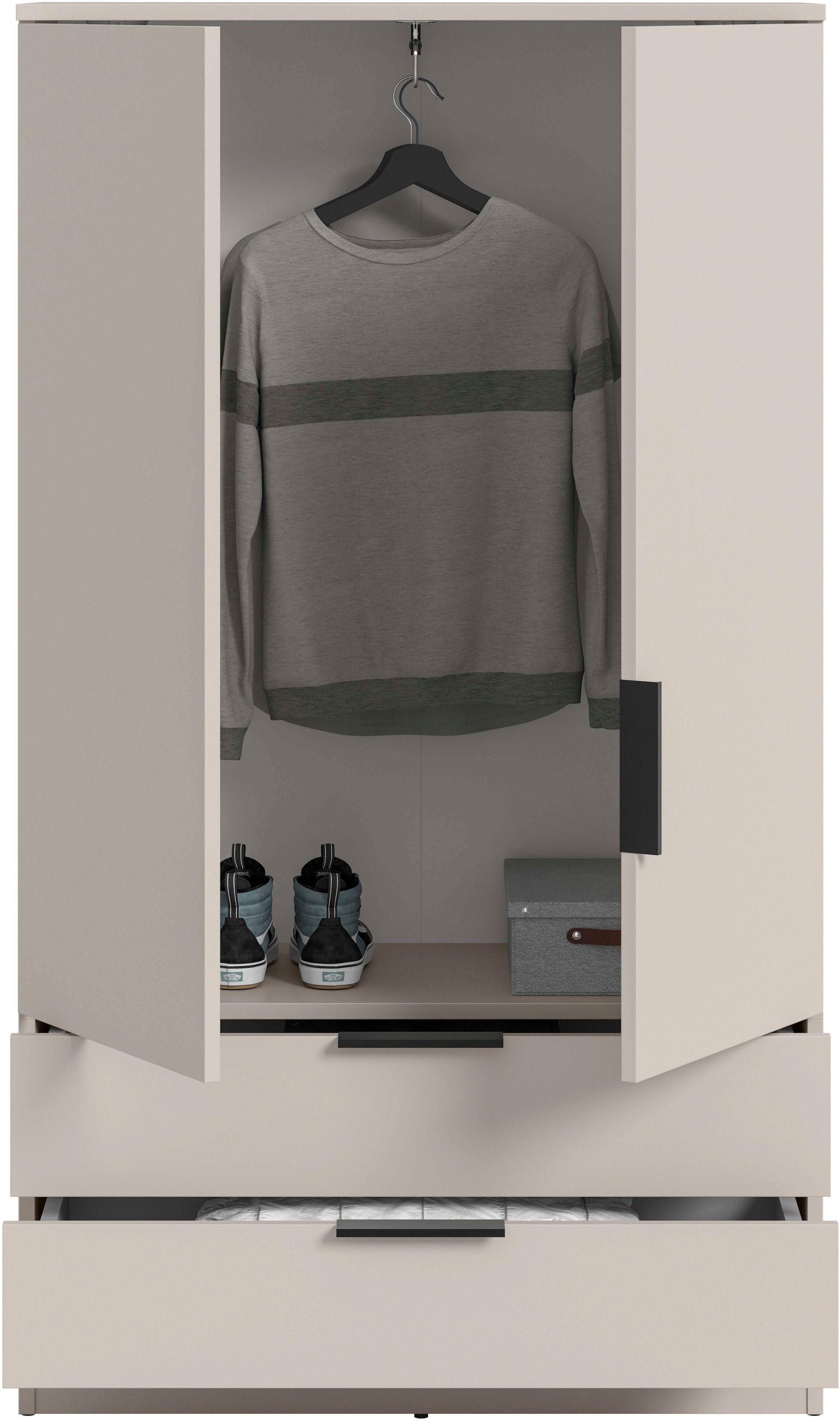 Home affaire Wäscheschrank »SKARDE, TOPSELLER!, Kleiderschrank, Schlafzimmerschrank, Schrank« Höhe: 140 cm, 2 Türen, 2 Schubladen, 1 Kleiderstange, 1 Stk. tlg. OTTO BESTSELLER, Garderobe, Universalschrank, Flurschrank, Schrank