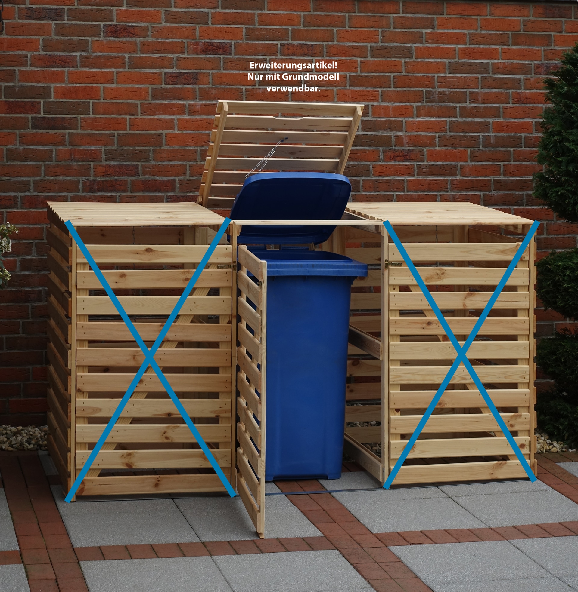 promadino Mülltonnenbox »Vario V Erweiterung« besonders robust aus zertifiziertem Kiefernholz gefertigt