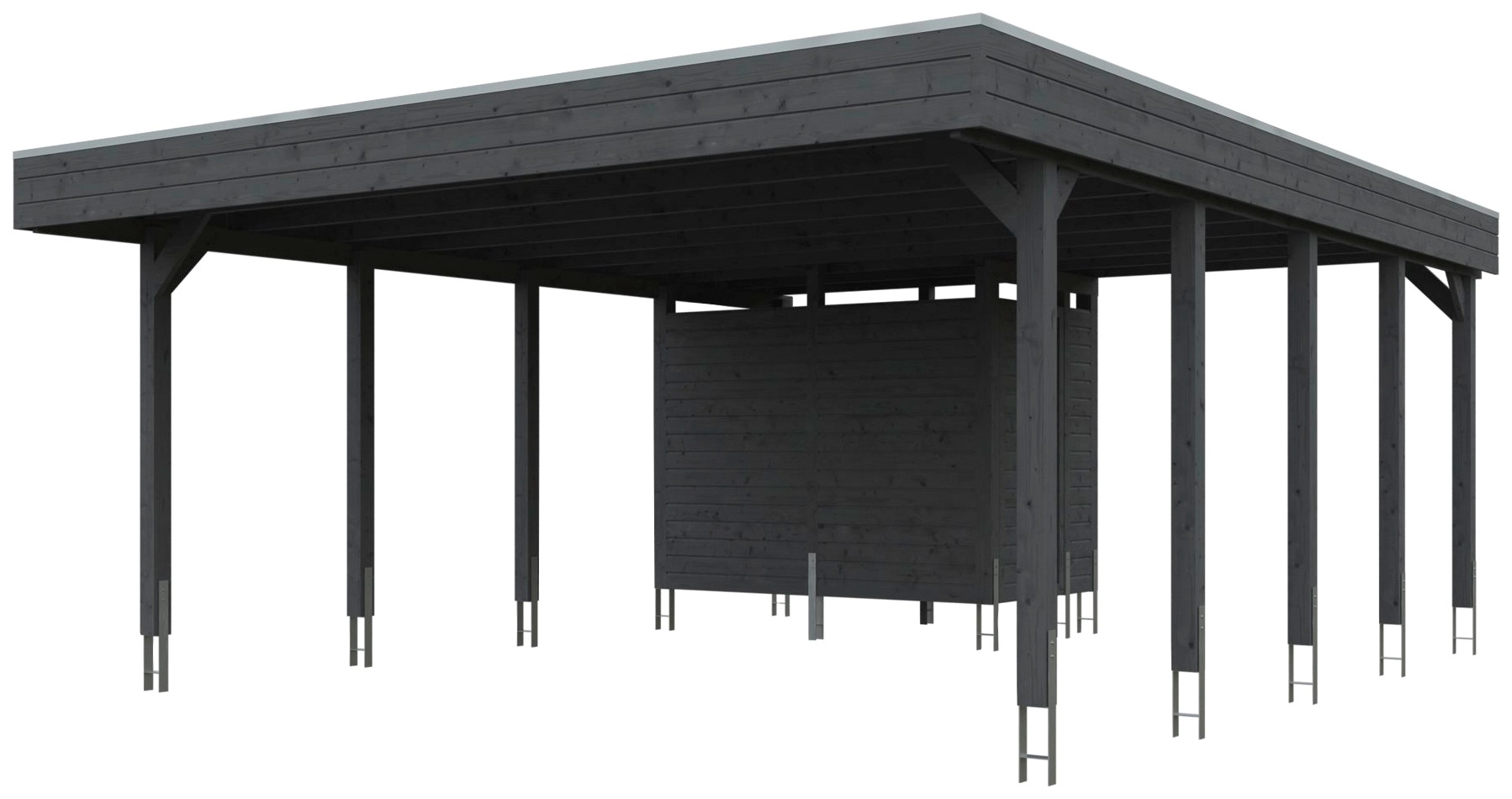 Skanholz Doppelcarport »Friesland Set 4«, Fichtenholz, 514 cm, dunkelgrau
