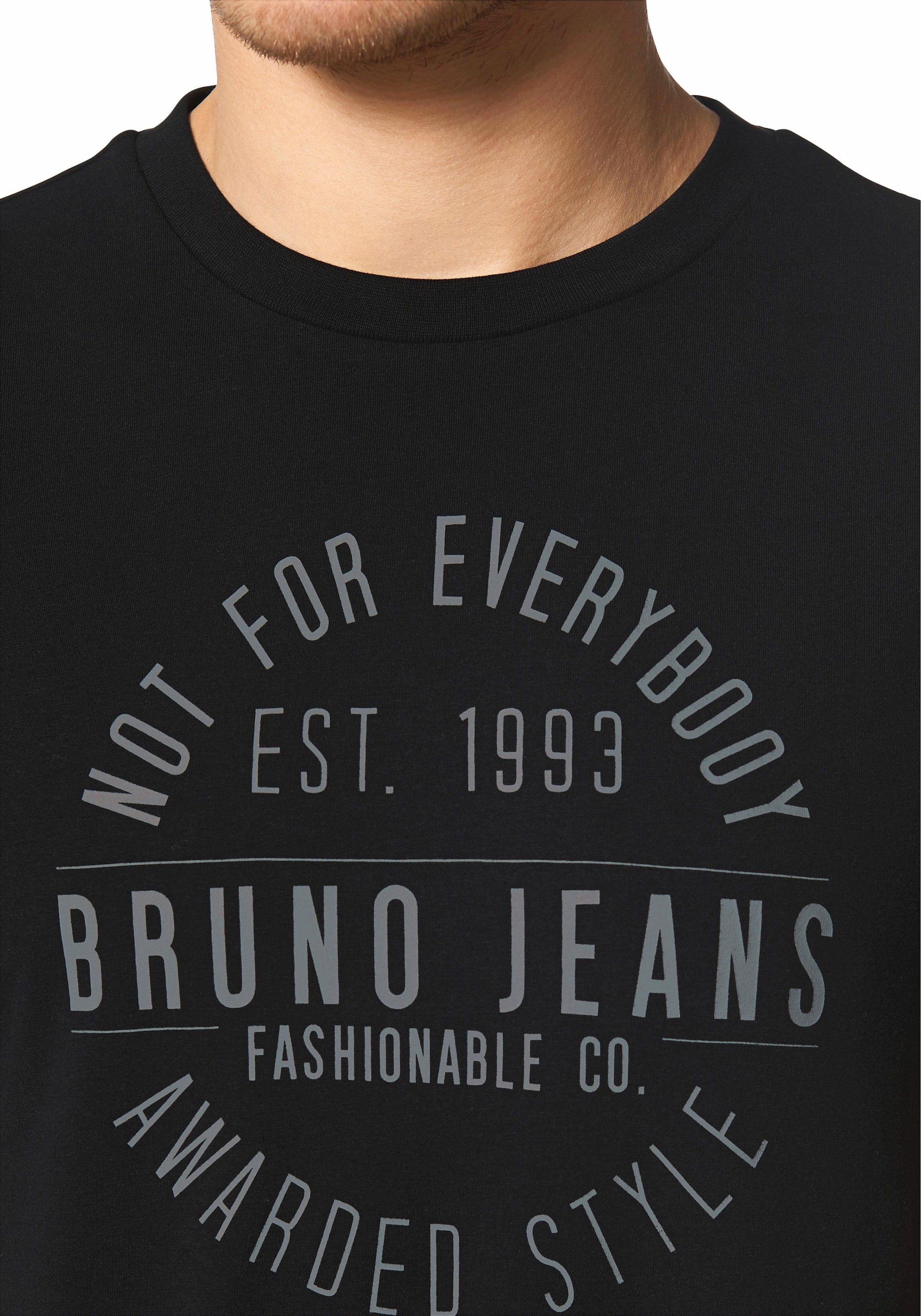 Bruno Banani T-Shirt, Kurzarm, schmal geschnitten, bedruckt, aus Baumwollmischung