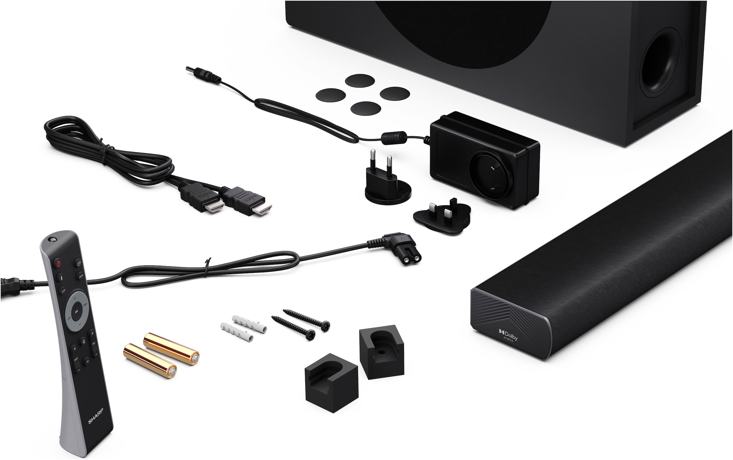 Sharp Soundbar »HT-SBW320« 2.1 (Bluetooth Dolby Digital | Equalizer | Kabellos | Nacht Modus | USB-Wiedergabe )