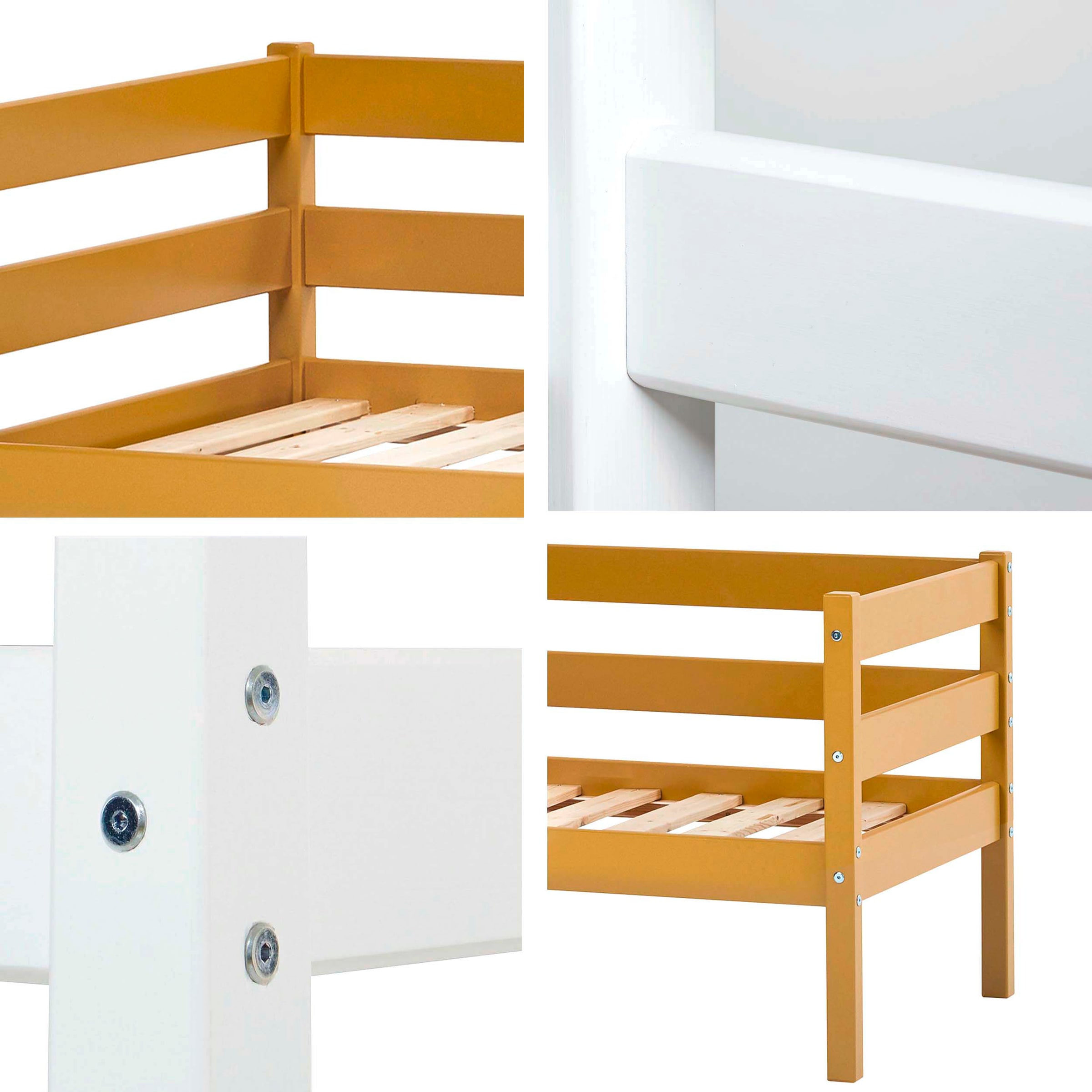 2. Bild von Hoppekids Einzelbett »ECO Comfort«, (Set), mit Rollrost in 8 Farben, wahlweise mit Matratze und Absturzsicherung