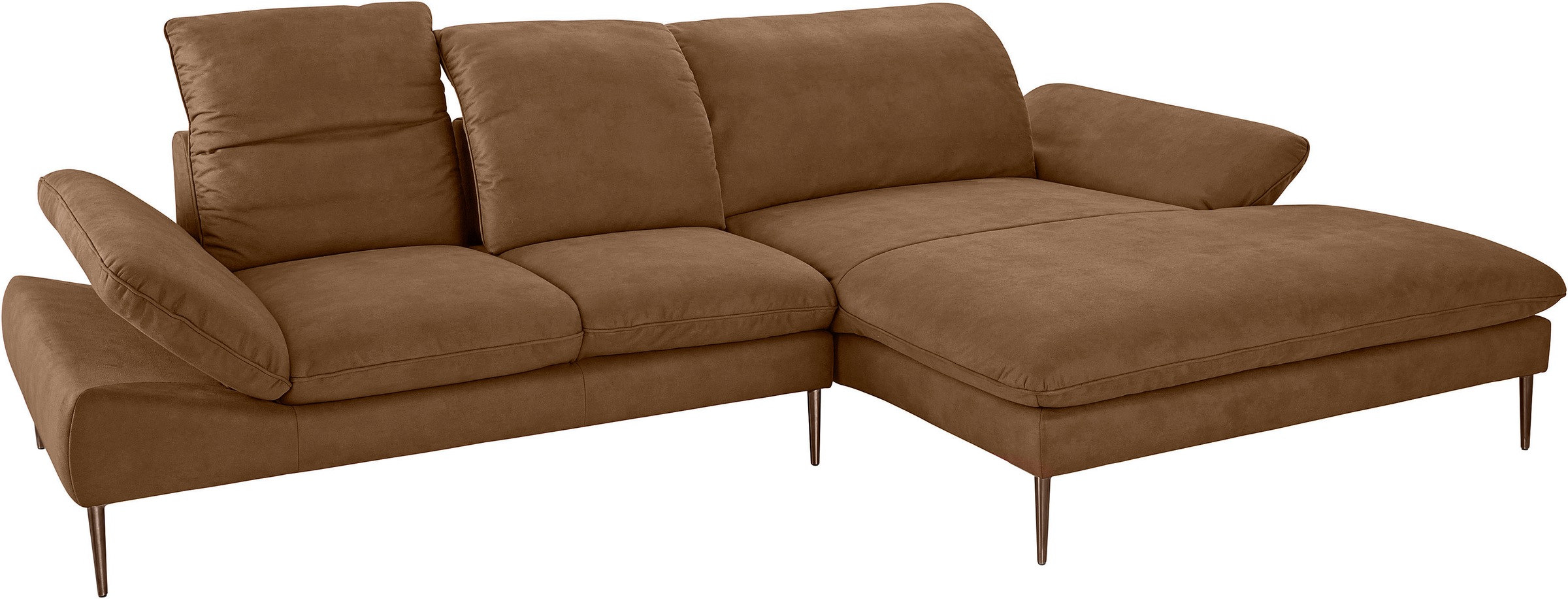 W.SCHILLIG Ecksofa »enjoy&MORE, Designsofa, bequem, zeitlos und elegant, L-Form«, Sitztiefenverstellung, Füße bronze pulverbeschichtet, Breite 310 cm