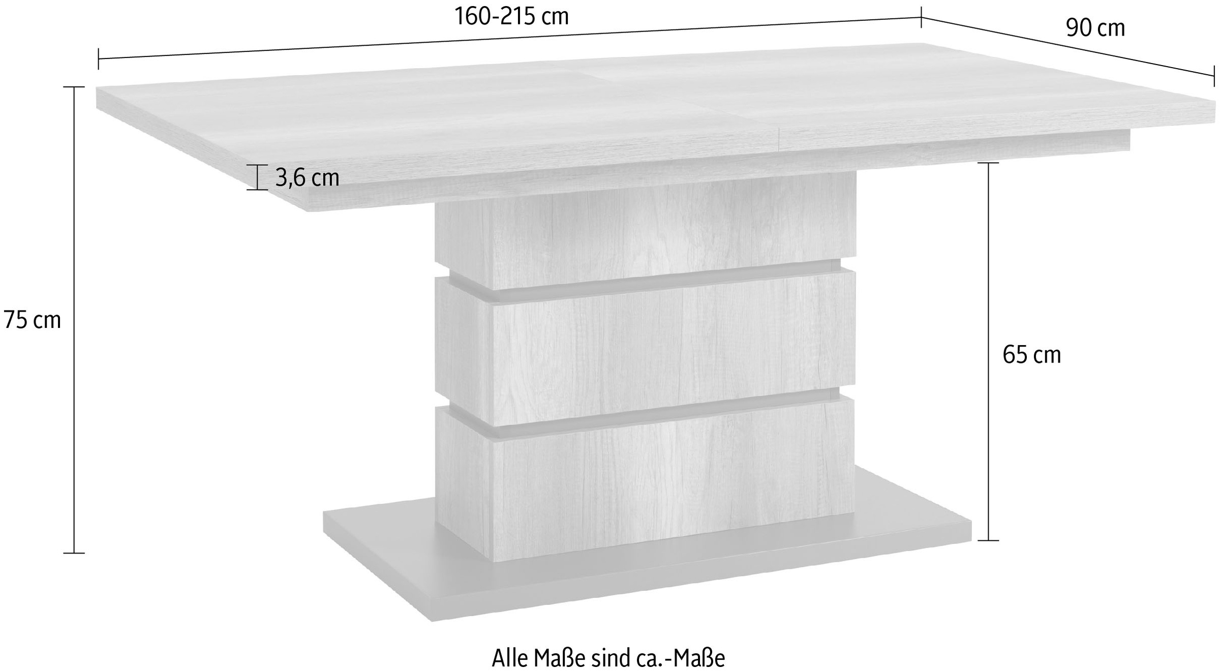 »Bonnie«, Rechnung Auszugsfunktion auf Esstisch cm, 160 bestellen mit Homexperts Breite