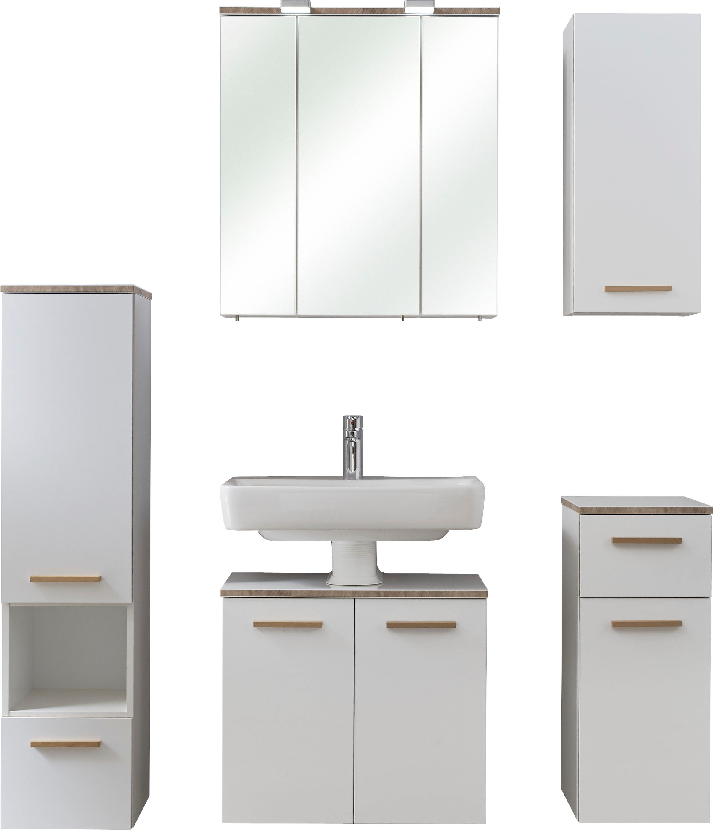 Saphir Badmöbel-Set »Quickset 931 5-teilig, Waschbeckenunterschrank mit LED günstig online kaufen