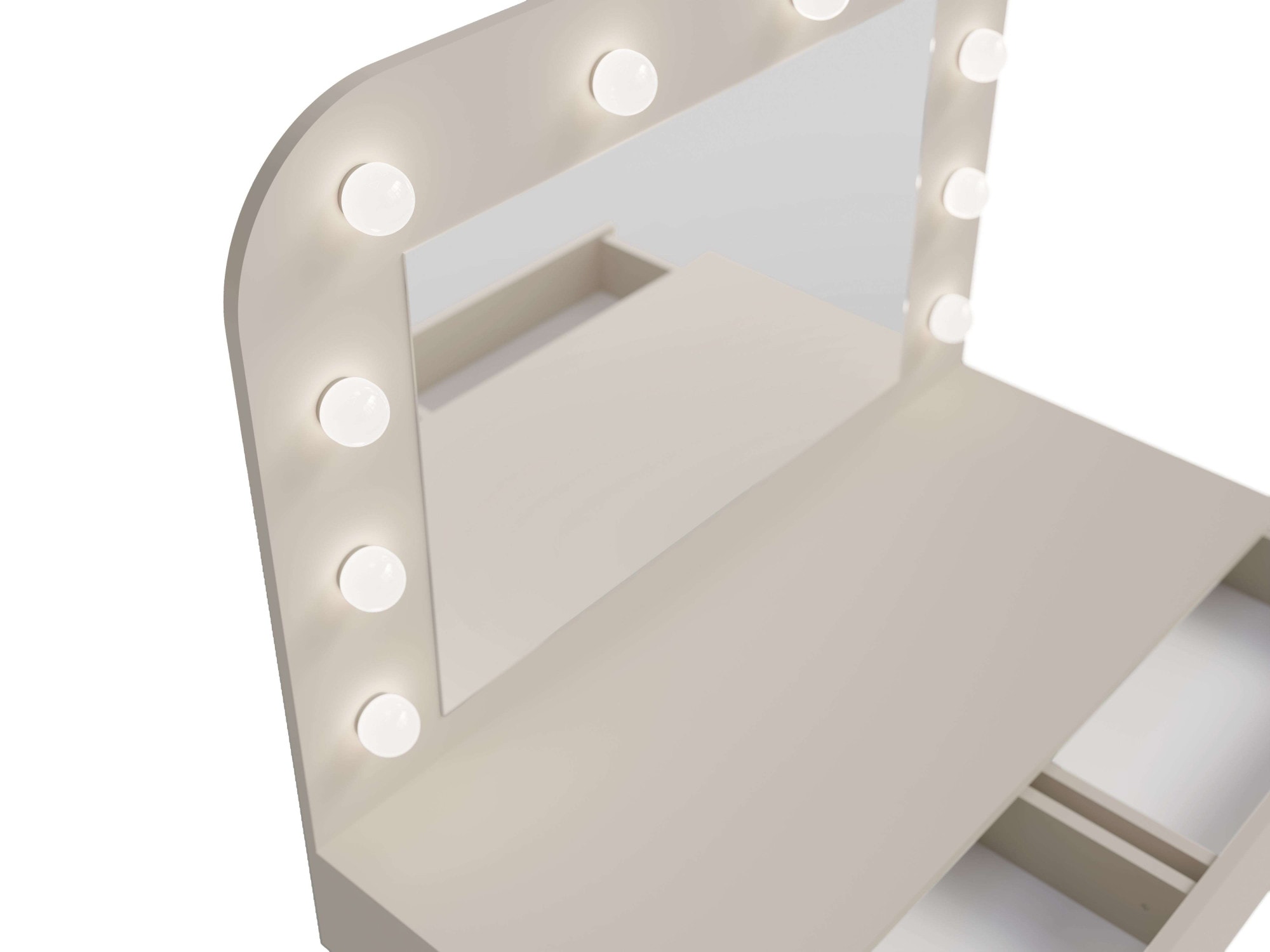 Home affaire Schminktisch »NANCY Frisiertisch mit Spiegel, Beleuchtung und Schublade, beige« Kosmetiktisch mit viel Stauraum, LED, Soft-Close, B/T/H 100/42,5/142cm