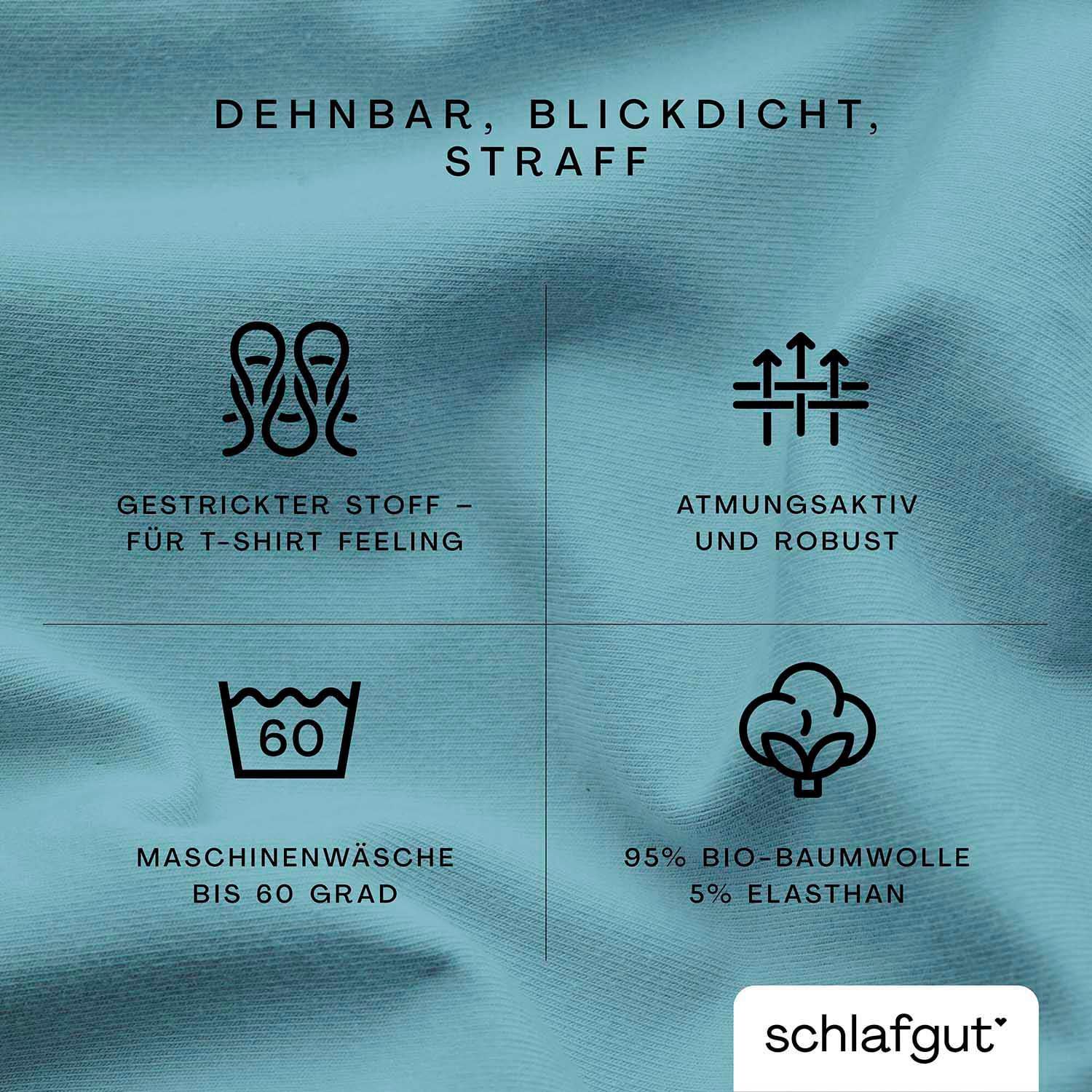 Schlafgut Spannbettlaken »PURE Bio-Baumwolle mit Elasthan, dehnbar blickdicht, straff, Bettlaken«, PREMIUM Laken für Matratzen bis 30cm Höhe, in 90x200, 140x200, 180x200