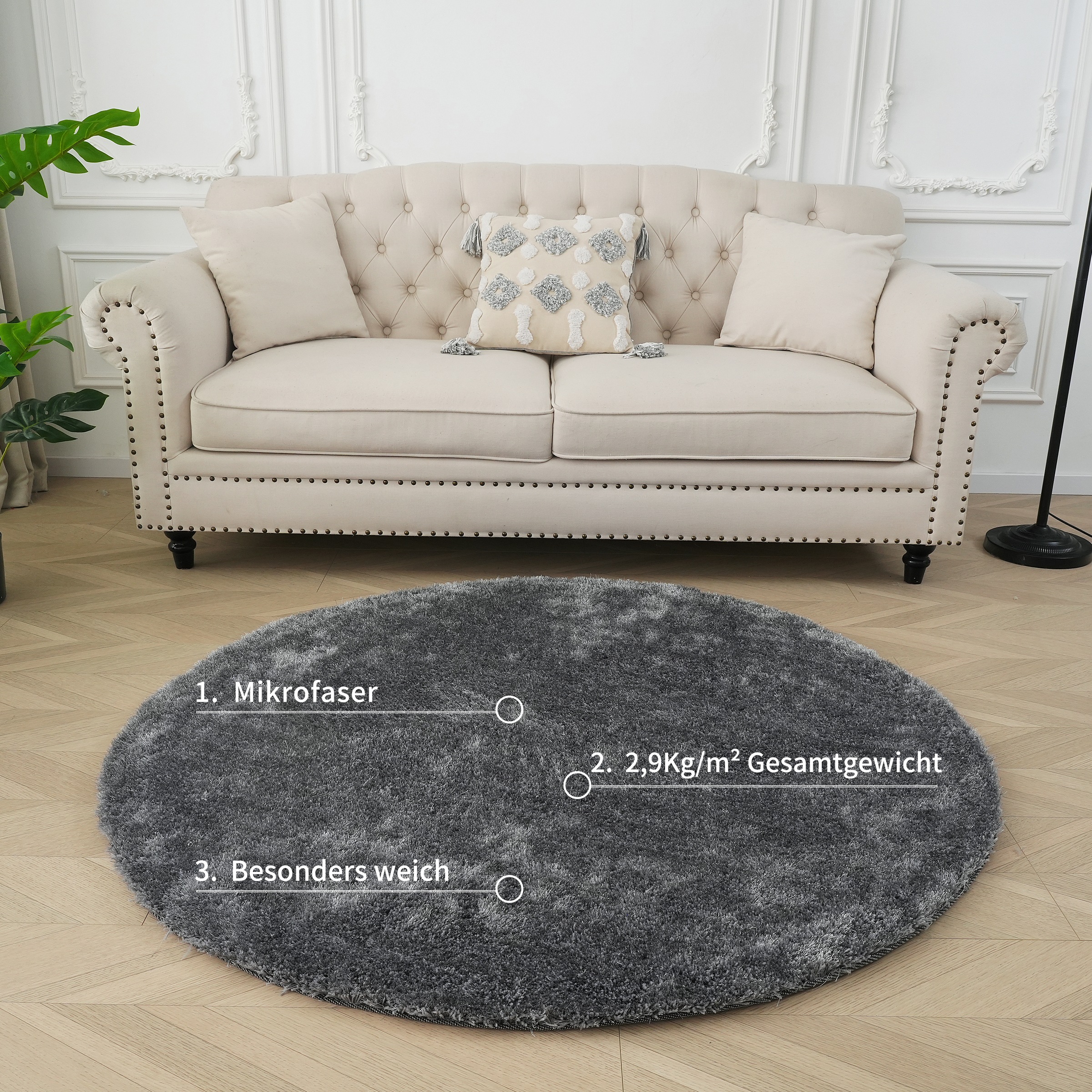 Bruno Banani Hochflor-Teppich "Dana Teppich, Kundenliebling" rund 30 mm Höh günstig online kaufen