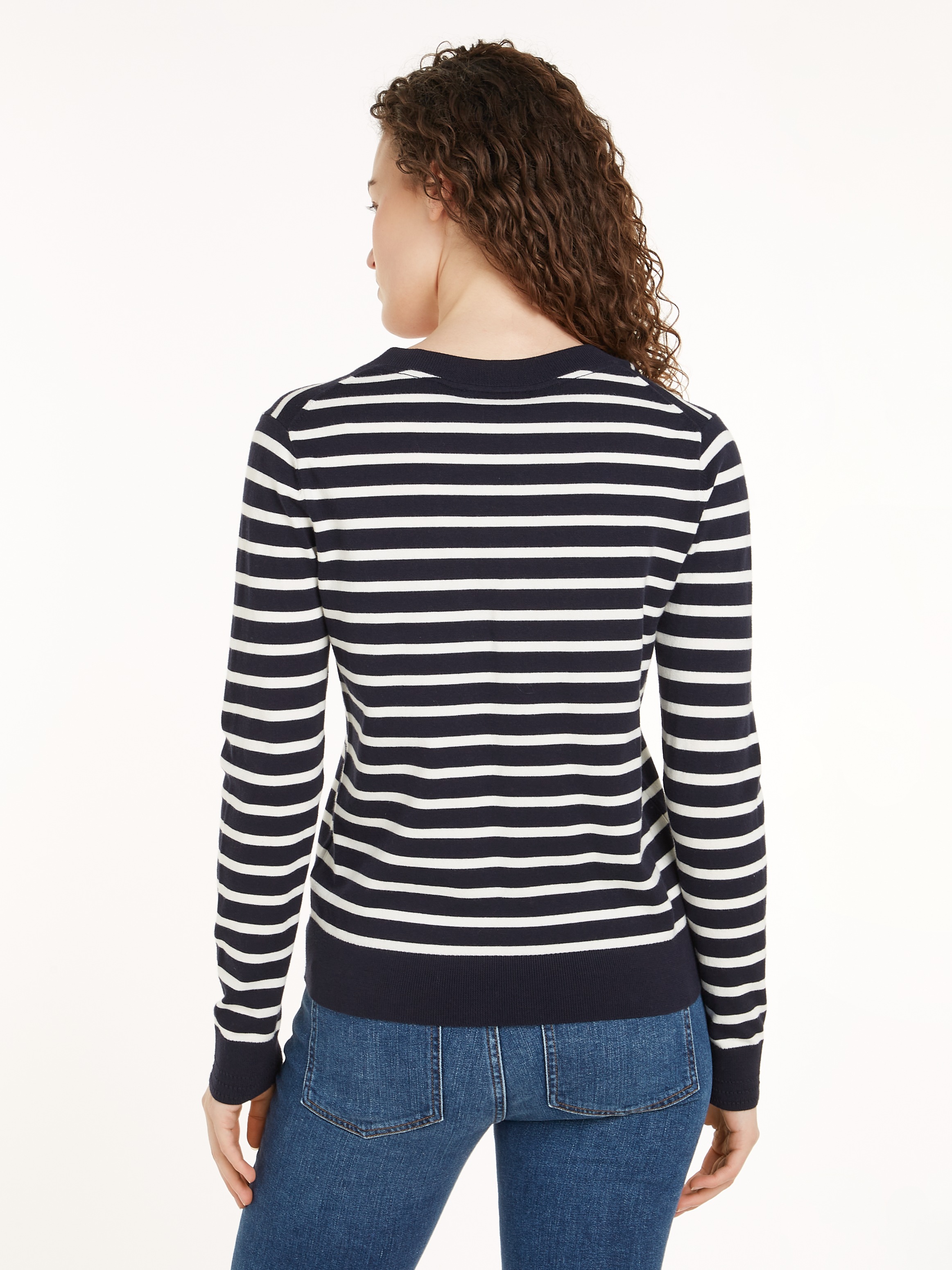 Tommy Hilfiger V-Ausschnitt-Pullover, mit Logo-Stickerei