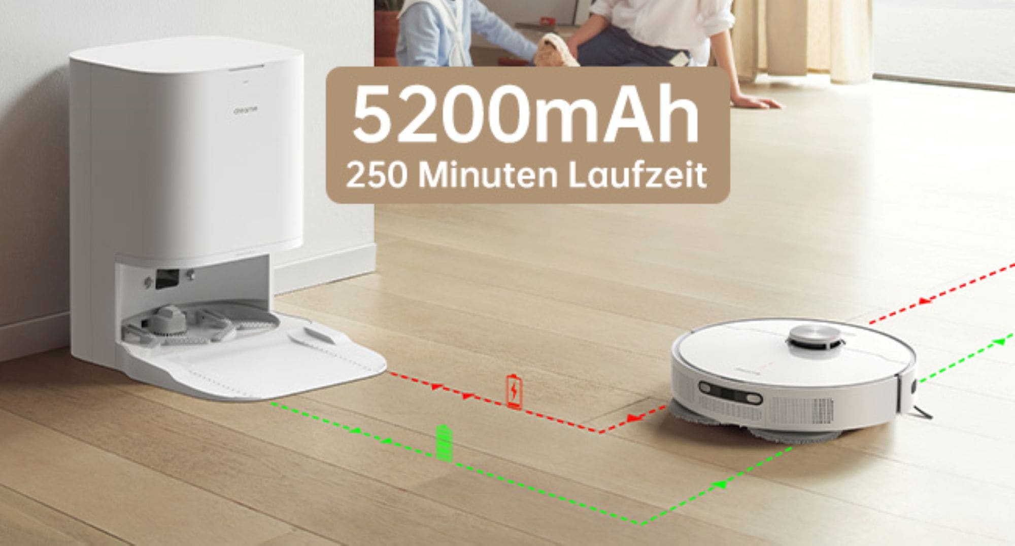Dreame Nass-Trocken-Saugroboter »Dreame L10 Prime mit Wischfunktion«, 4.000Pa Saugkraft, vollautomatische Basisstation, Hinderniserkennung