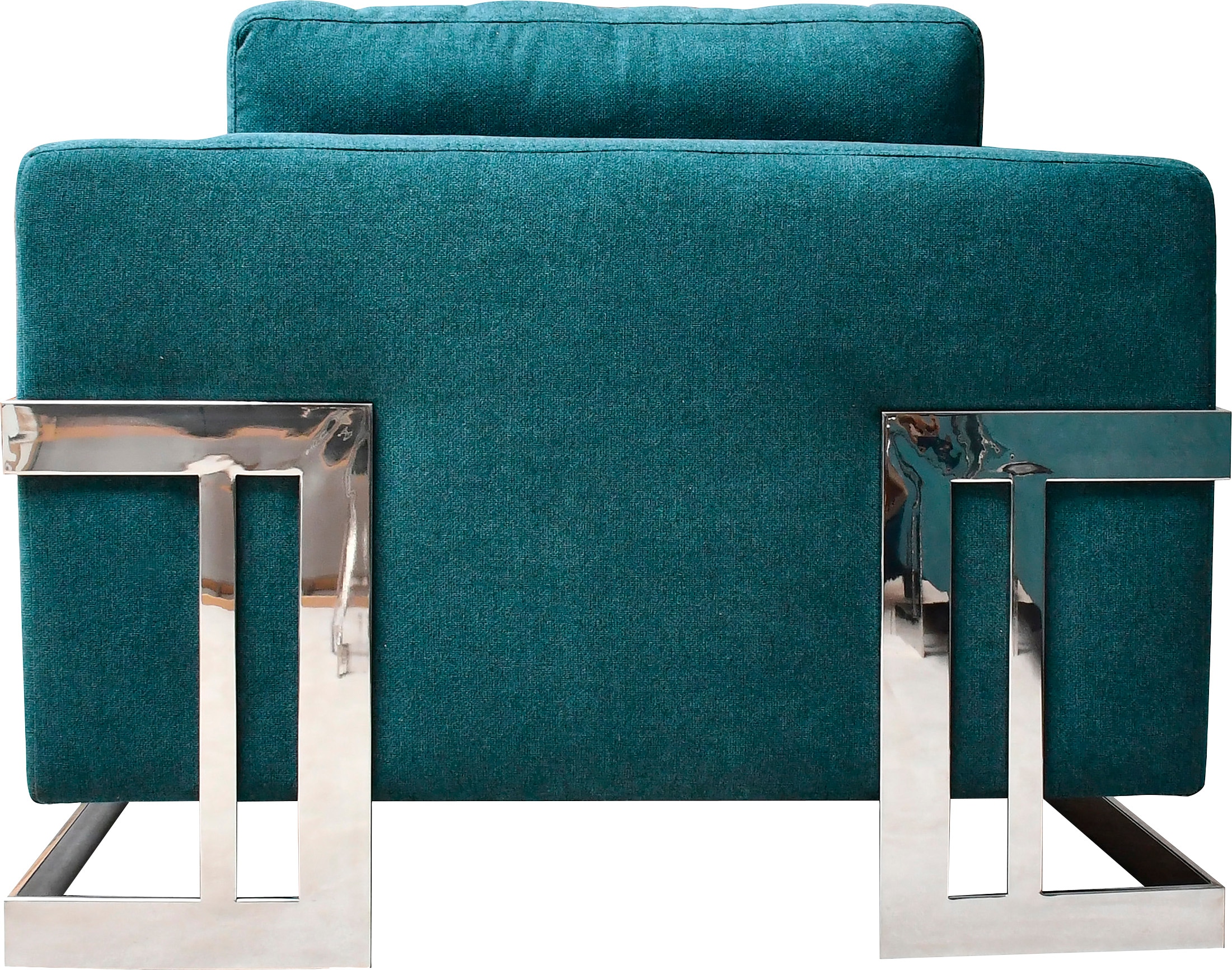 Leonique Sessel »New York« Petrolblauer Sessel, Edelstahlgestell, 102 x 84 x 96, Sitzhöhe 44 cm