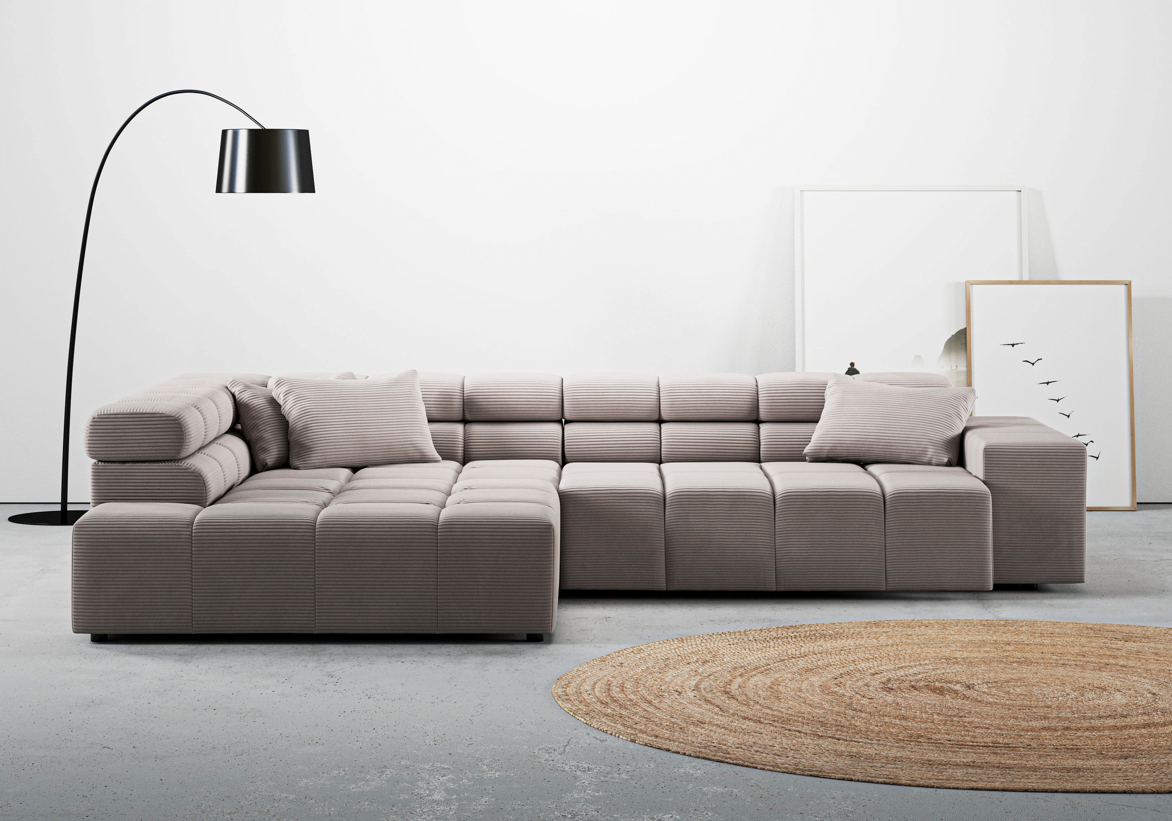 INOSIGN Ecksofa »Ancona incl. Kopfteilverstellung, OTTOs Choice, Breite 319cm, L-Form«, wahlweise motorische Sitztiefenverstellung, auch in Cord + Easy Care