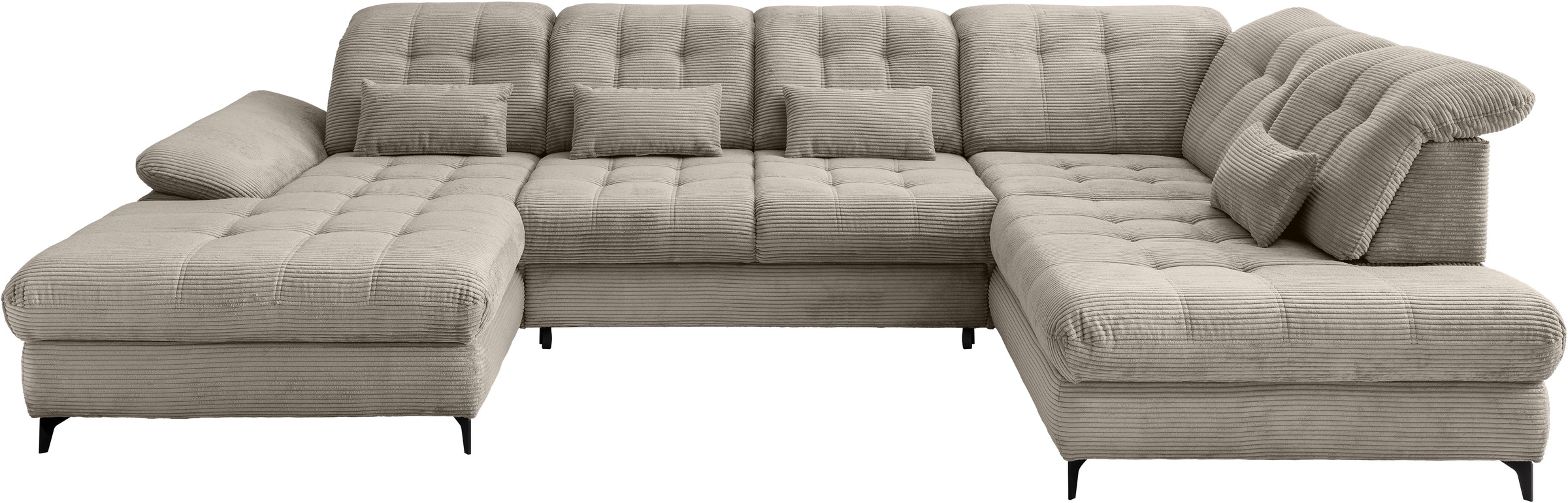 Home affaire Ecksofa »Lazio modern & bequem,  Breite 358cm, U-Form, tolle Detailverarbeitung« inkl. Bettkasten, Bettfunktion, Kopfteil-, Sitztiefenverstellung