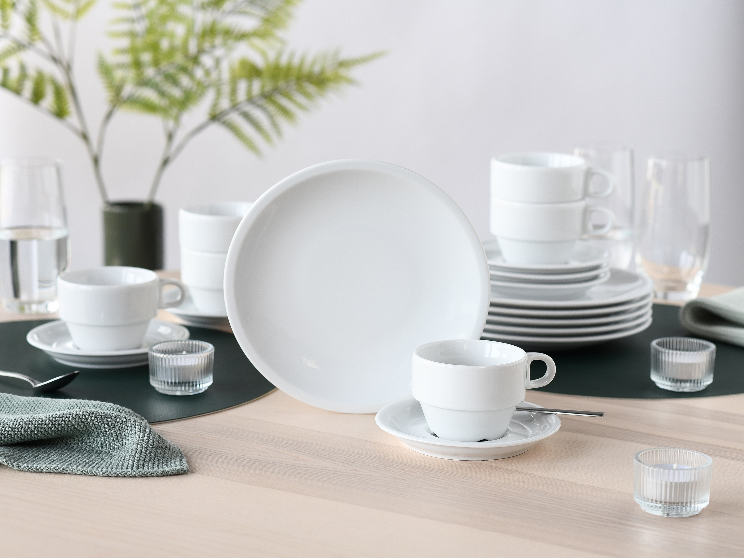 CreaTable Kaffeeservice »Milano Weiss, Service 18-tlg.« Daily Use, Minimalistischer Stil