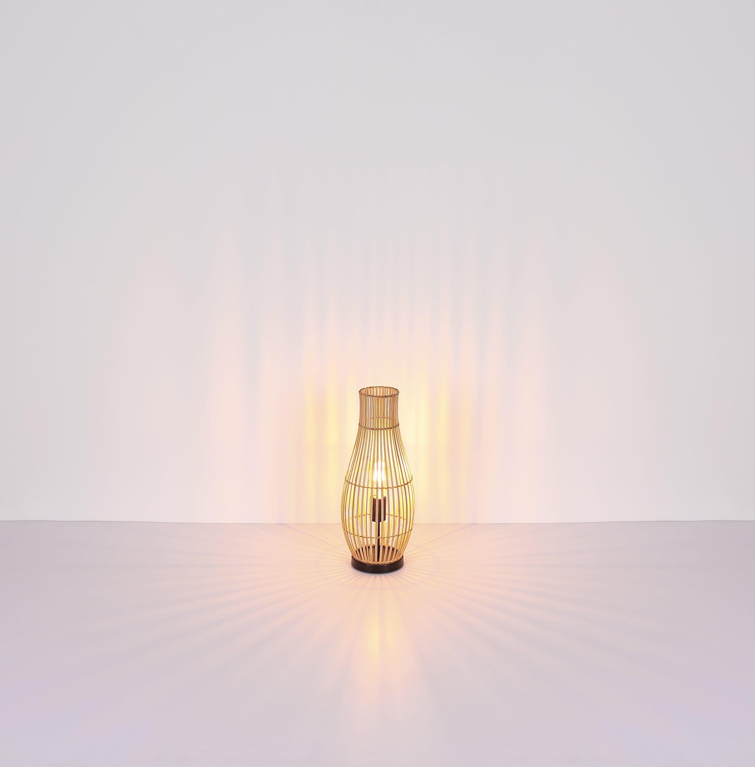 GLOBO LIGHTING Tischleuchte »LAGLIO«, Leuchtmittel E27 | ohne Leuchtmittel, Tischlampe/Schlafzimmer/Wohnzimmer/bambus/Hanf braun