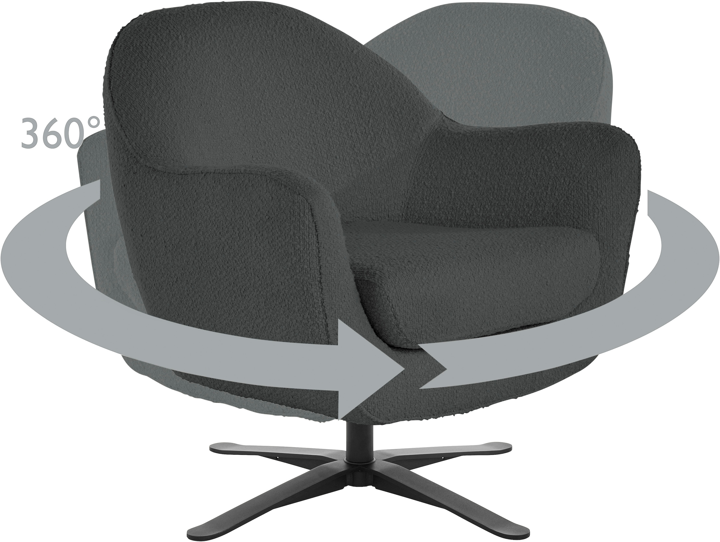 andas Drehsessel »Stavre, Loungesessel mit Drehfunktion«, in moderner Optik, mit elegantem Drehfuß