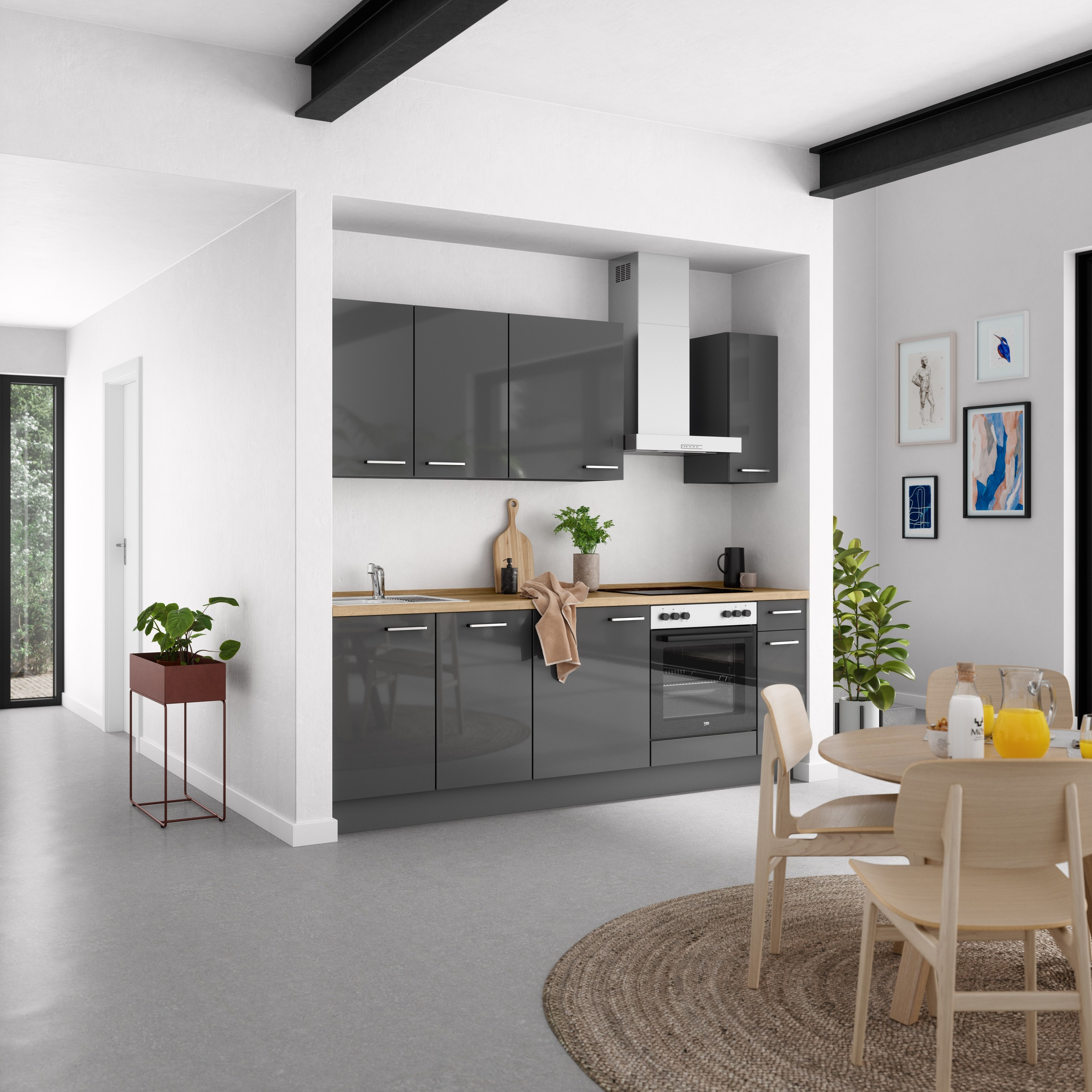 nobilia® Küchenzeile »"Flash I"«, vormontiert, Ausrichtung wählbar, Breite 240 cm, wahlw. mit E-Geräten