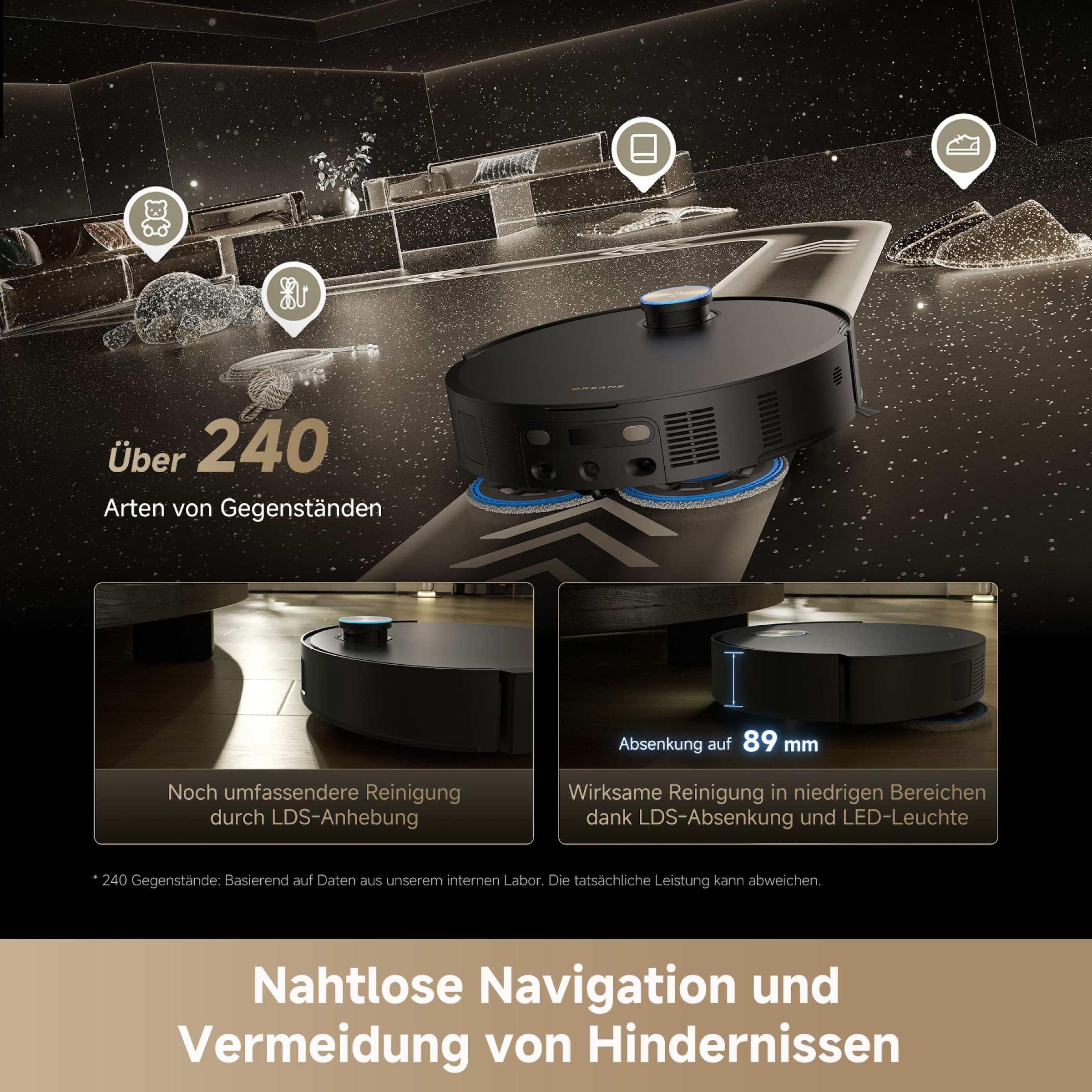 Dreame Nass-Trocken-Saugroboter »Matrix 10 Ultra« Mop-Wechsel, drei Reinigungsmittel, überwindet Hindernisse, 30.000 Pa