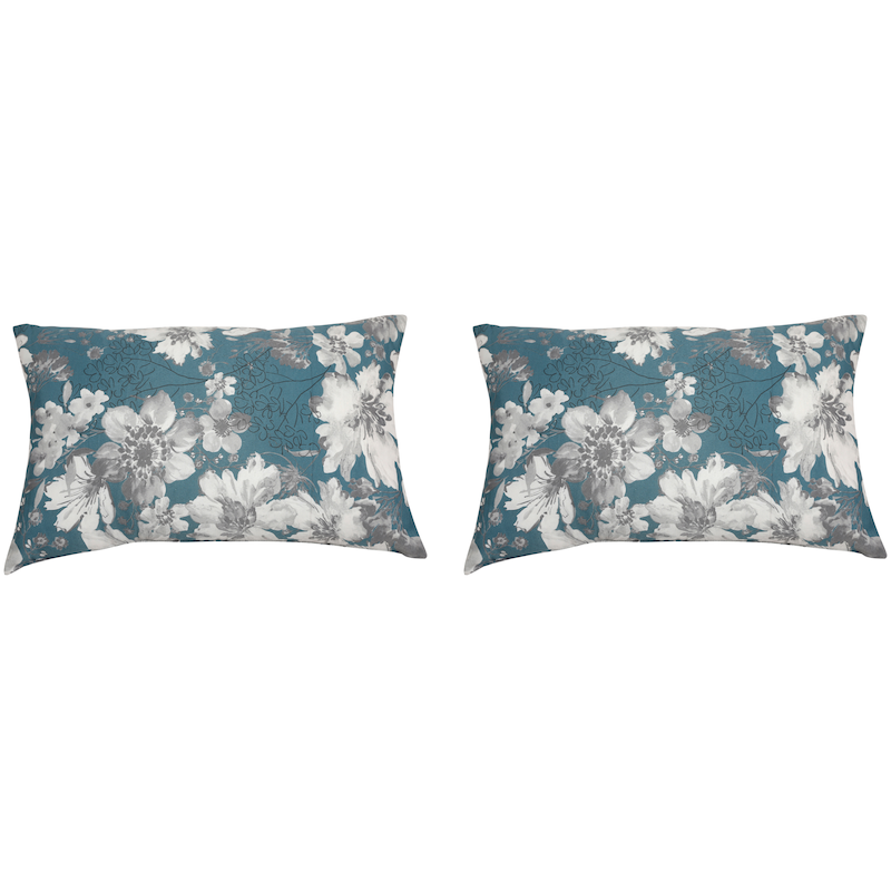 GO-DE Dekokissen »Sophia« 2er Set blau + geblümt Obermaterial: 65% Polyester, 35% Baumwolle. Füllung: 100% Polyester B/L: 60 cm x 40 cm