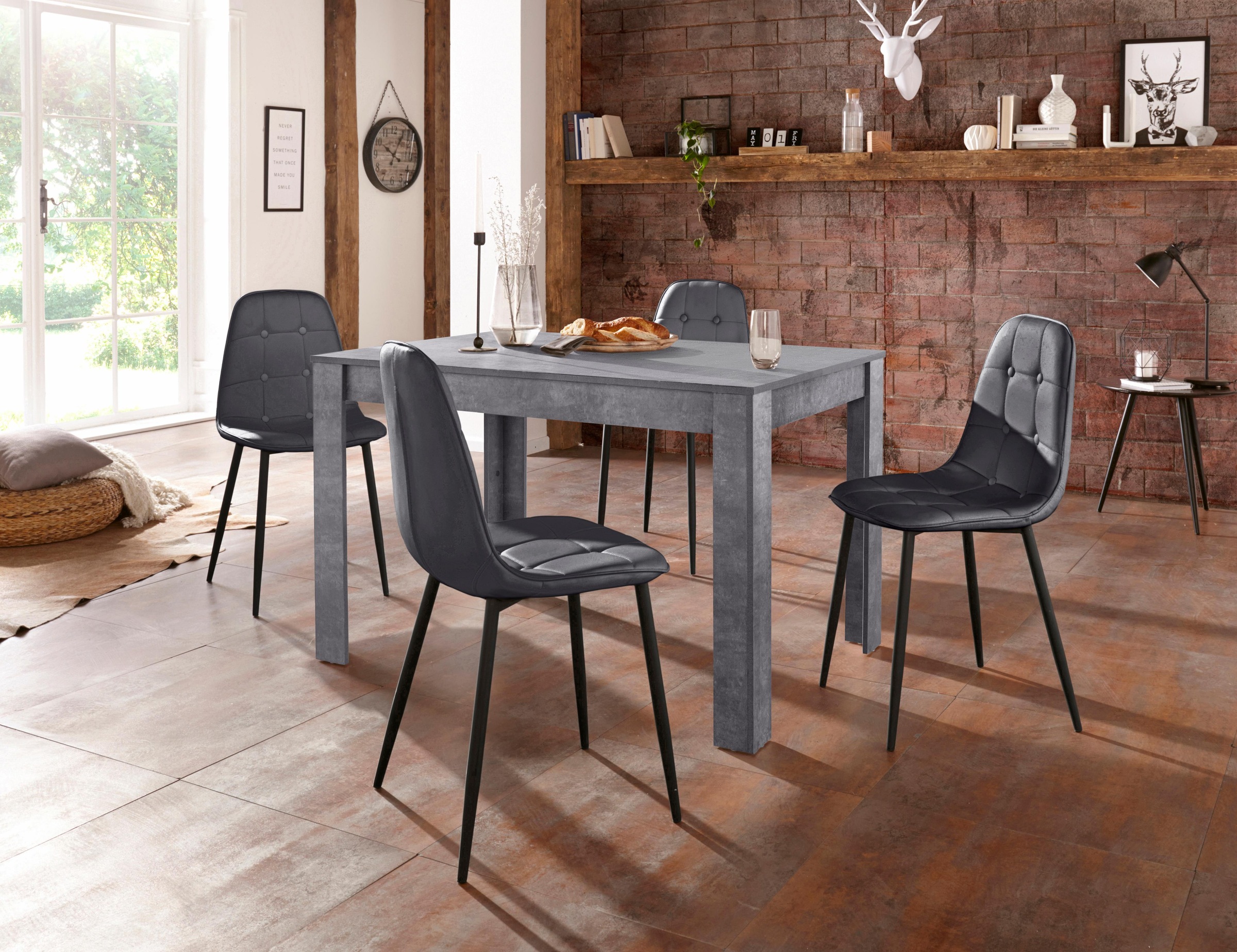 INOSIGN Essgruppe, (Set, 5 tlg.), mit Esstisch 120 cm breit günstig online kaufen