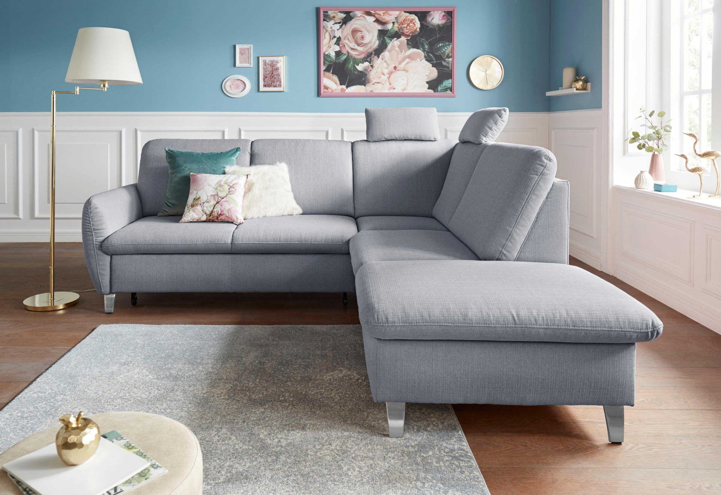 sit&more Ecksofa »Daytona L-Form«, mit Federkern, zwei Kopfstützen und wahl günstig online kaufen