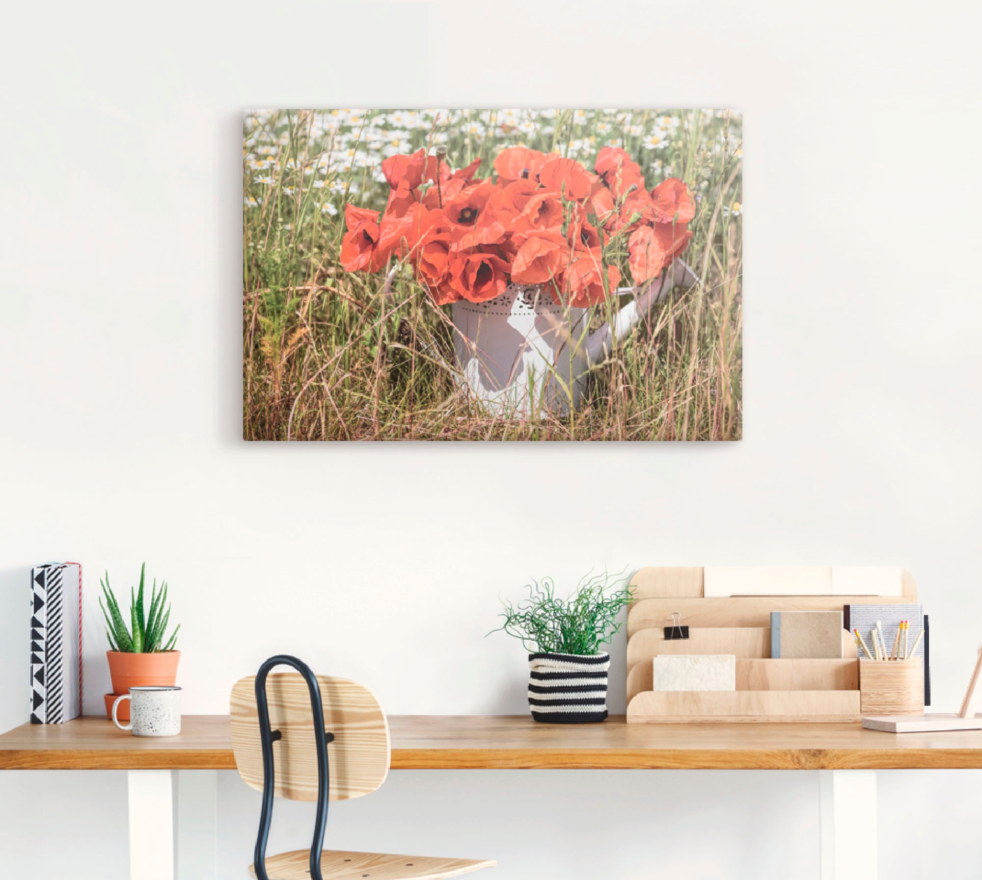 Artland Leinwandbild »Mohnblüten im Feld«, Blumenwiese, (1 St.), auf Keilra günstig online kaufen