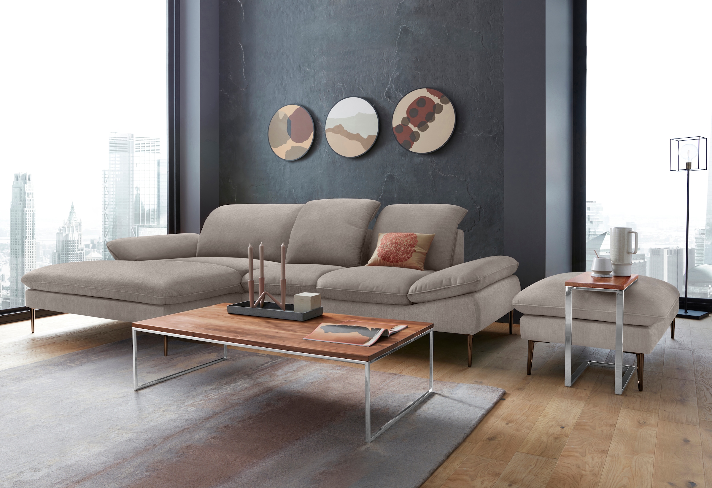 W.SCHILLIG Hocker »enjoy&MORE«, Füße bronze pulverbeschichtet, Breite 106 cm