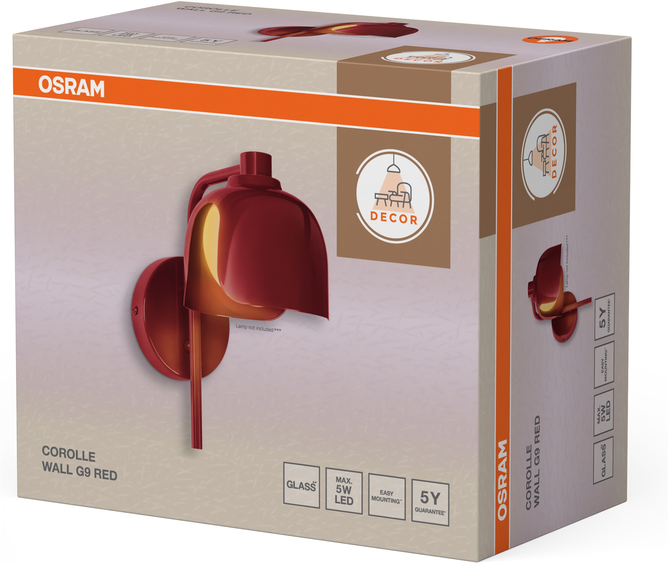 Osram Wandleuchte »Decor Corolle« G9 1 Stk. Fassung G9, Stahl und Glas