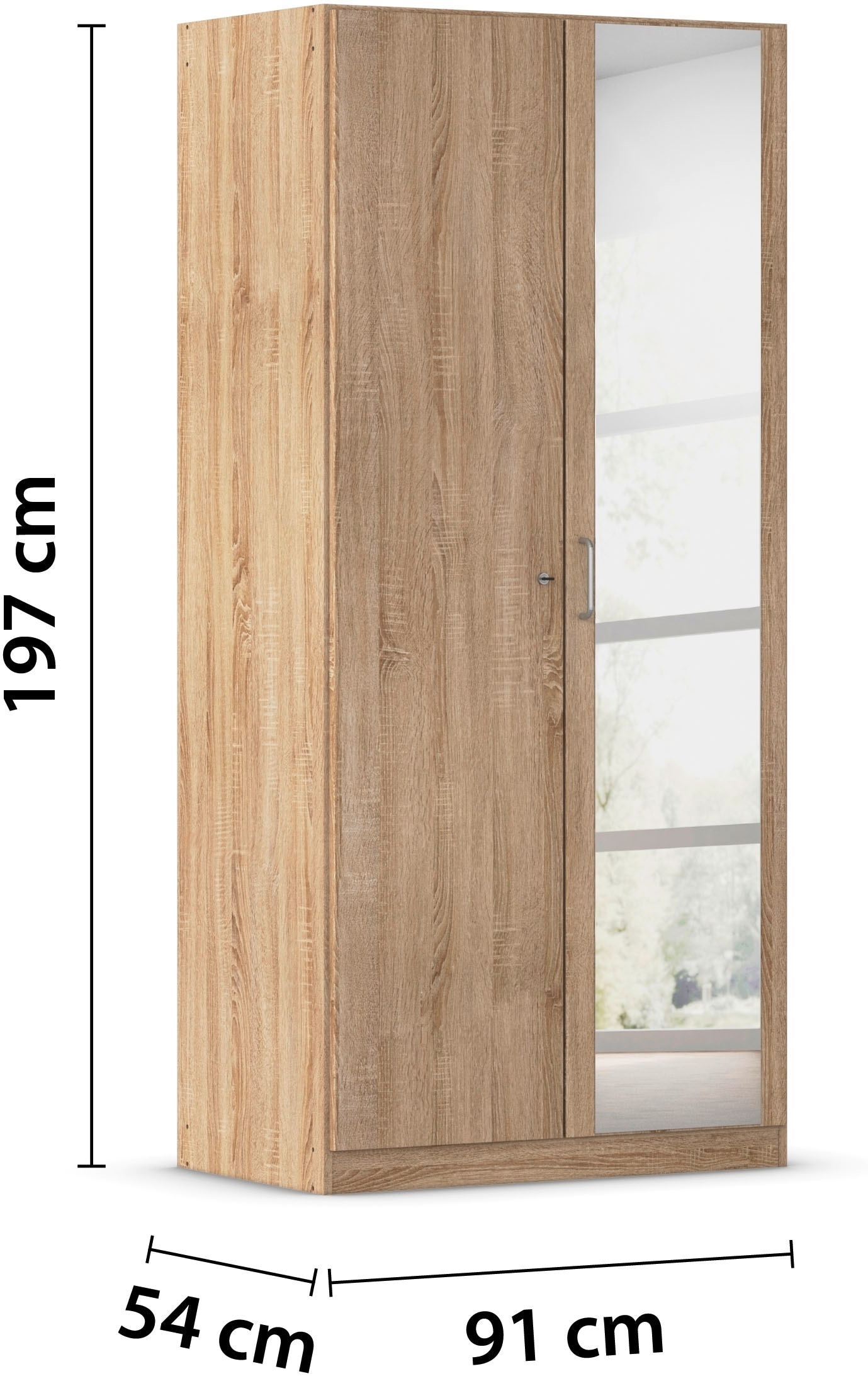 rauch Kleiderschrank »Schrank Garderobe Garderobenschrank Putzschrank Wäscheschrank BERGHEIM« Breite/Höhe/Tiefe: 91/197/54 cm,  mit viel Stauraum, rechte Tür abschließbar 2 Schlüssel MADE IN GERMANY