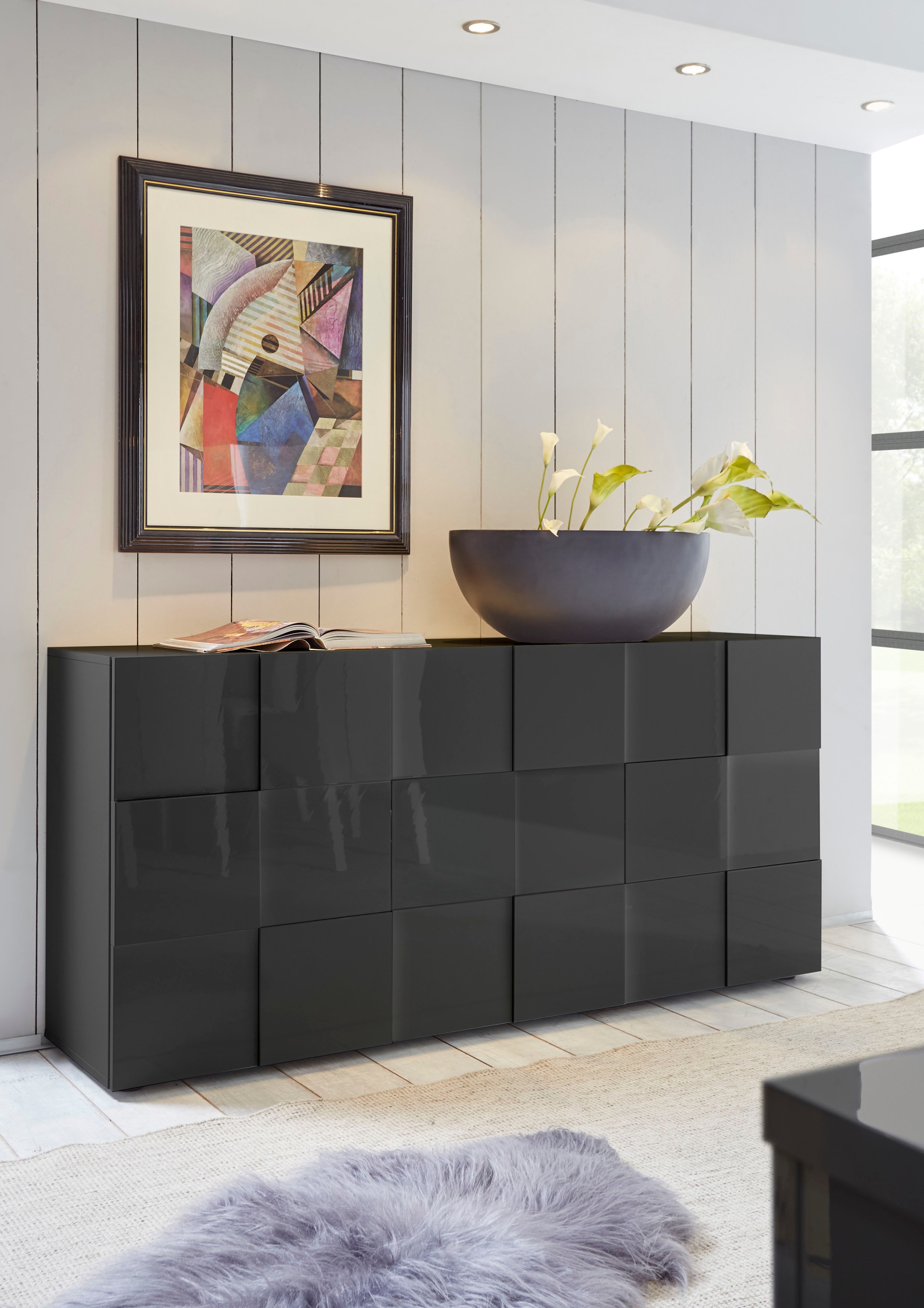 INOSIGN Sideboard »Dama Breite 181, Kommode 3 Türen, Anrichte« Front in 3D- günstig online kaufen